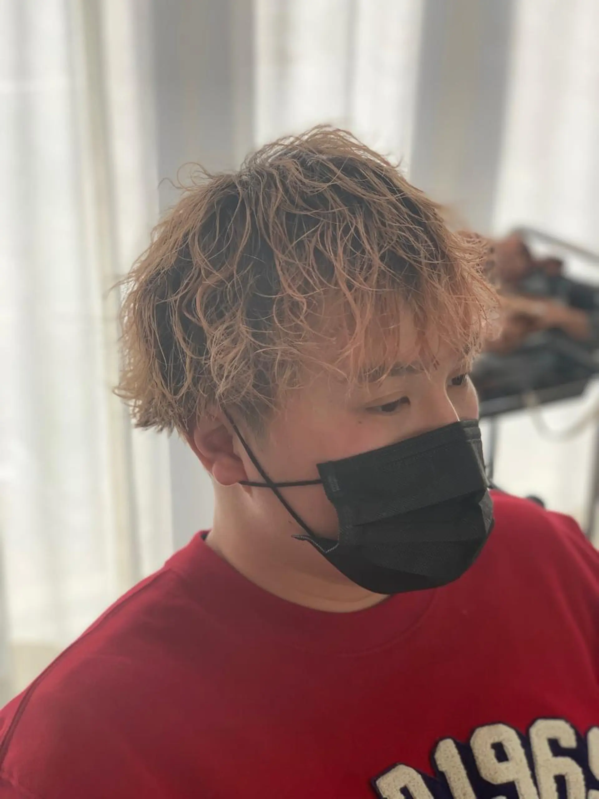 ショート パーマ メンズ メンズブリーチ メンズパーマ カット パーマ CECIL hair なんば店所属・メンズパーマ 艶髪☆店長☆有馬のヘアスタイル