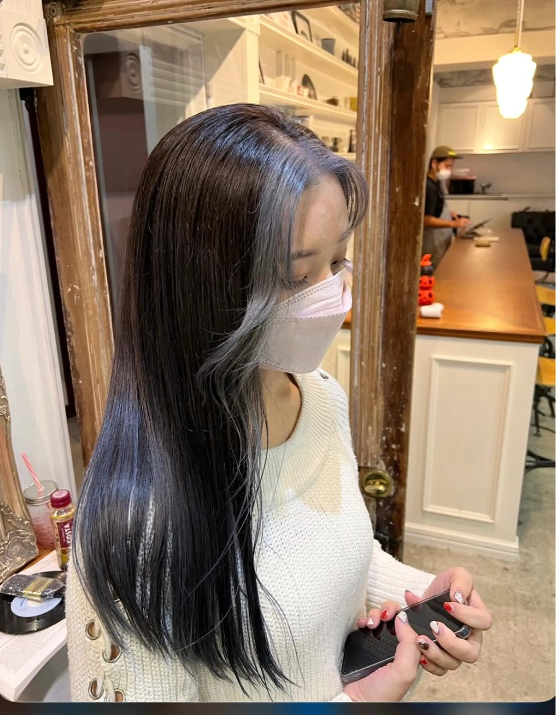 セミロング カラー ヘアアレンジ ミストバング ヘアカラー トリートメント ヘアセット 金子 廉のヘアスタイル