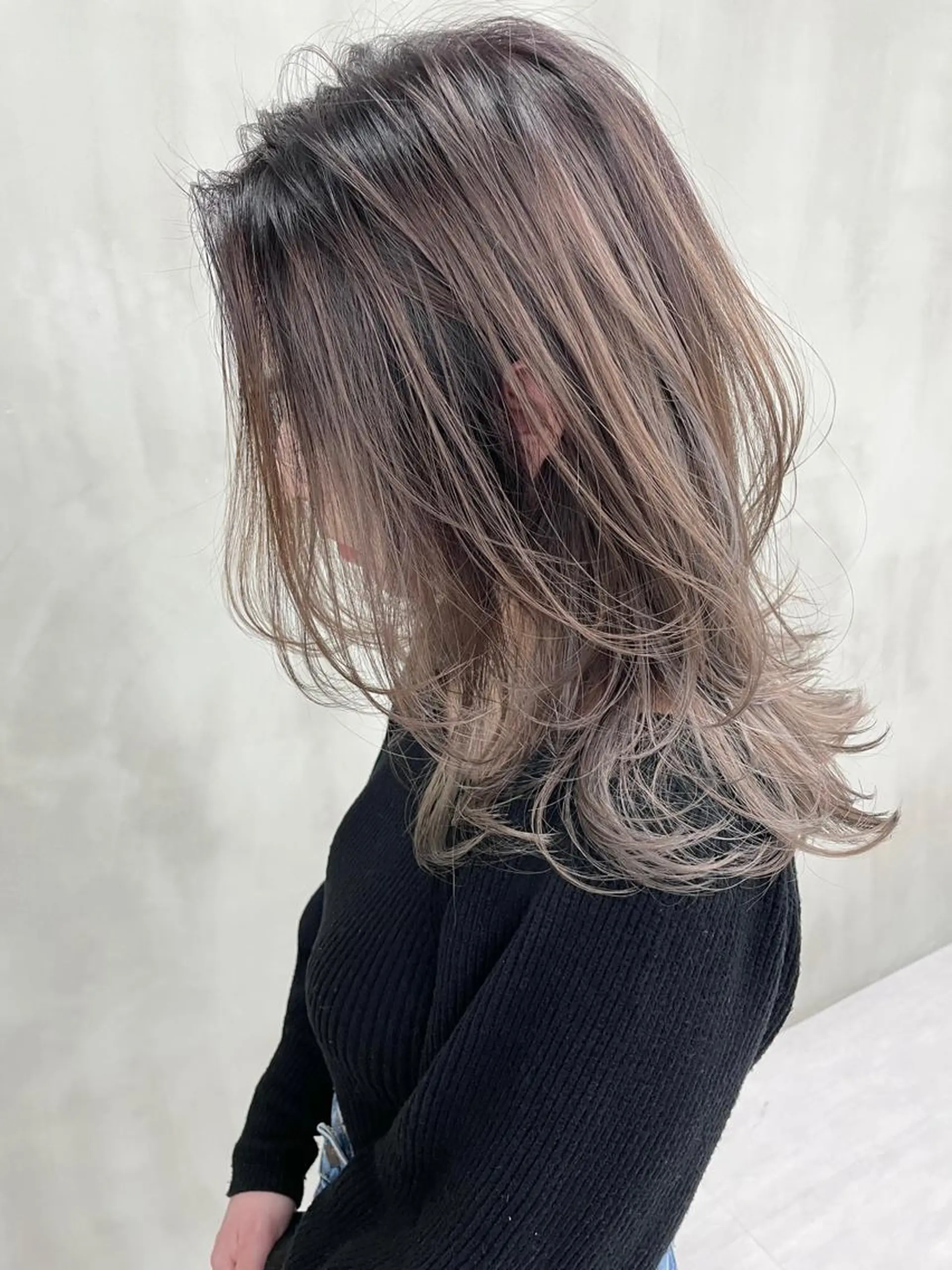 セミロング カラー 神野 雅樹のヘアスタイル