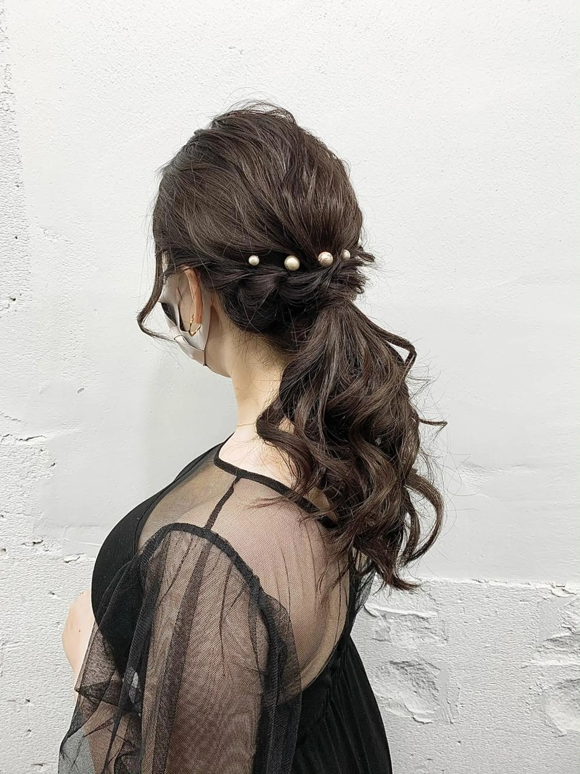 セミロング カラー ヘアアレンジ ポニーテール ヘアセット 🎨カラー満足度 500%💫ヅル💫のヘアスタイル