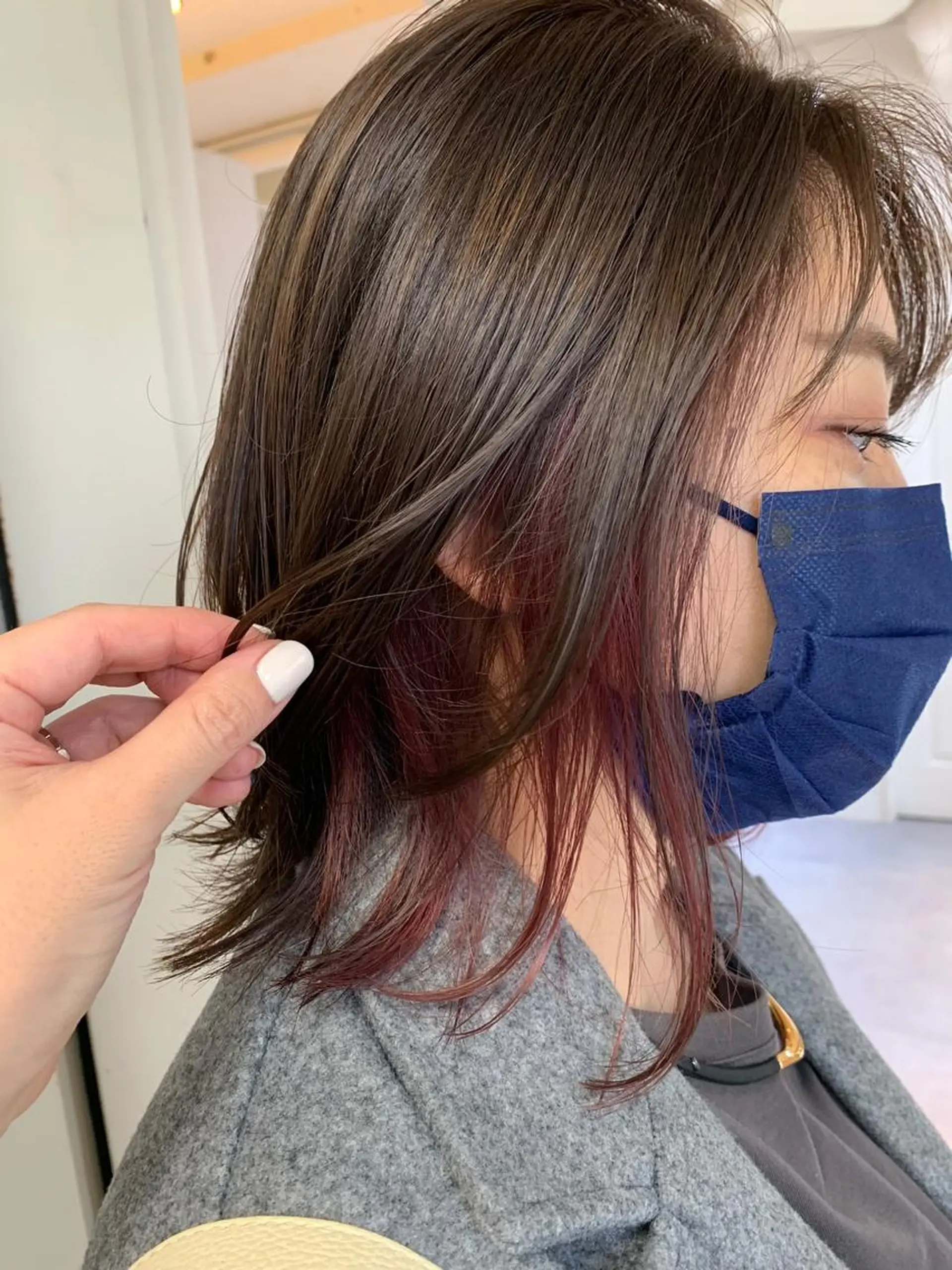 ミディアム カラー ヘアアレンジ インナーカラー ピンクカラー ボブ カット ヘアカラー トリートメント JYUNESU表参道所属・似合わせhair🔸 アサダ　タカコ🔸のヘアスタイル
