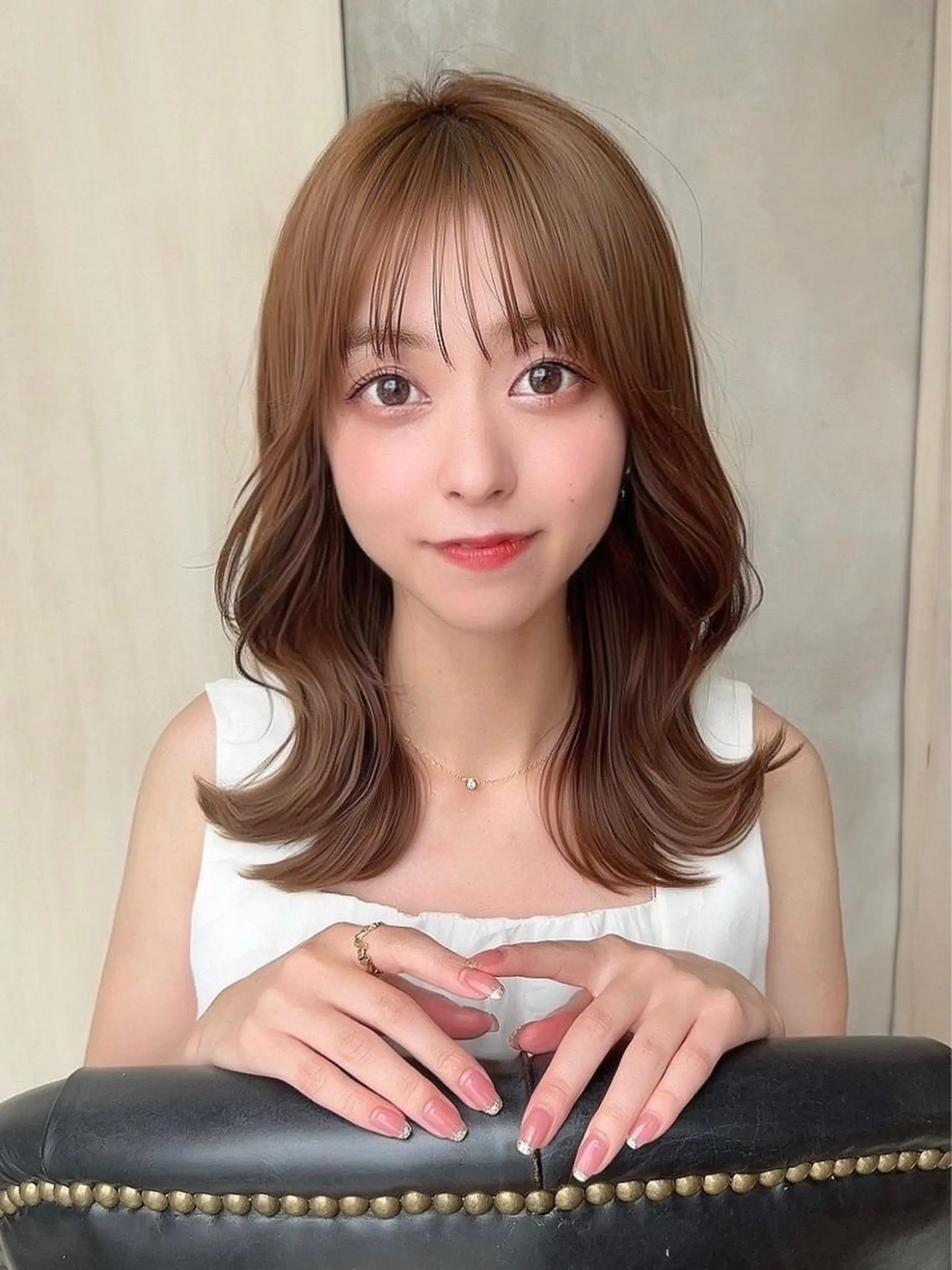 ミディアム くびれヘア 髪質改善 縮毛矯正 カット ヘアカラー トリートメント 🧡くびれヘア/前髪 顔周り🧡久原結衣のヘアスタイル