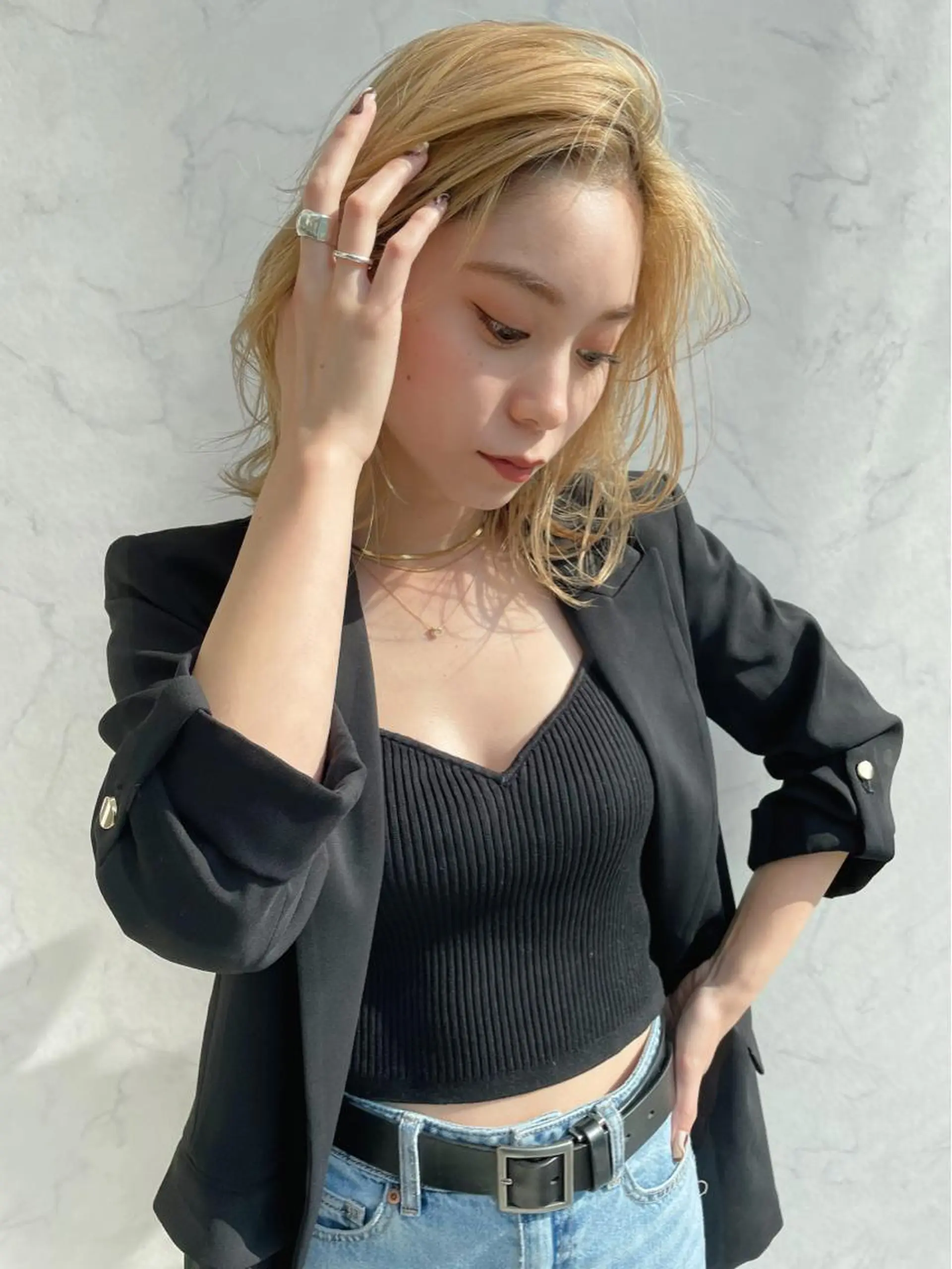 ミディアム ヘアカラー チダアキフミ Ash大森のヘアスタイル