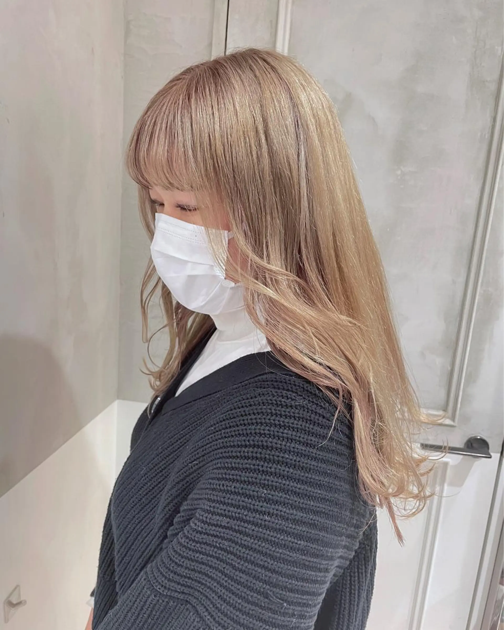 ロング ヘアカラー トリートメント ヘッドスパ ヘアセット 透明感ブリーチ カラー✨有坂映哉のヘアスタイル