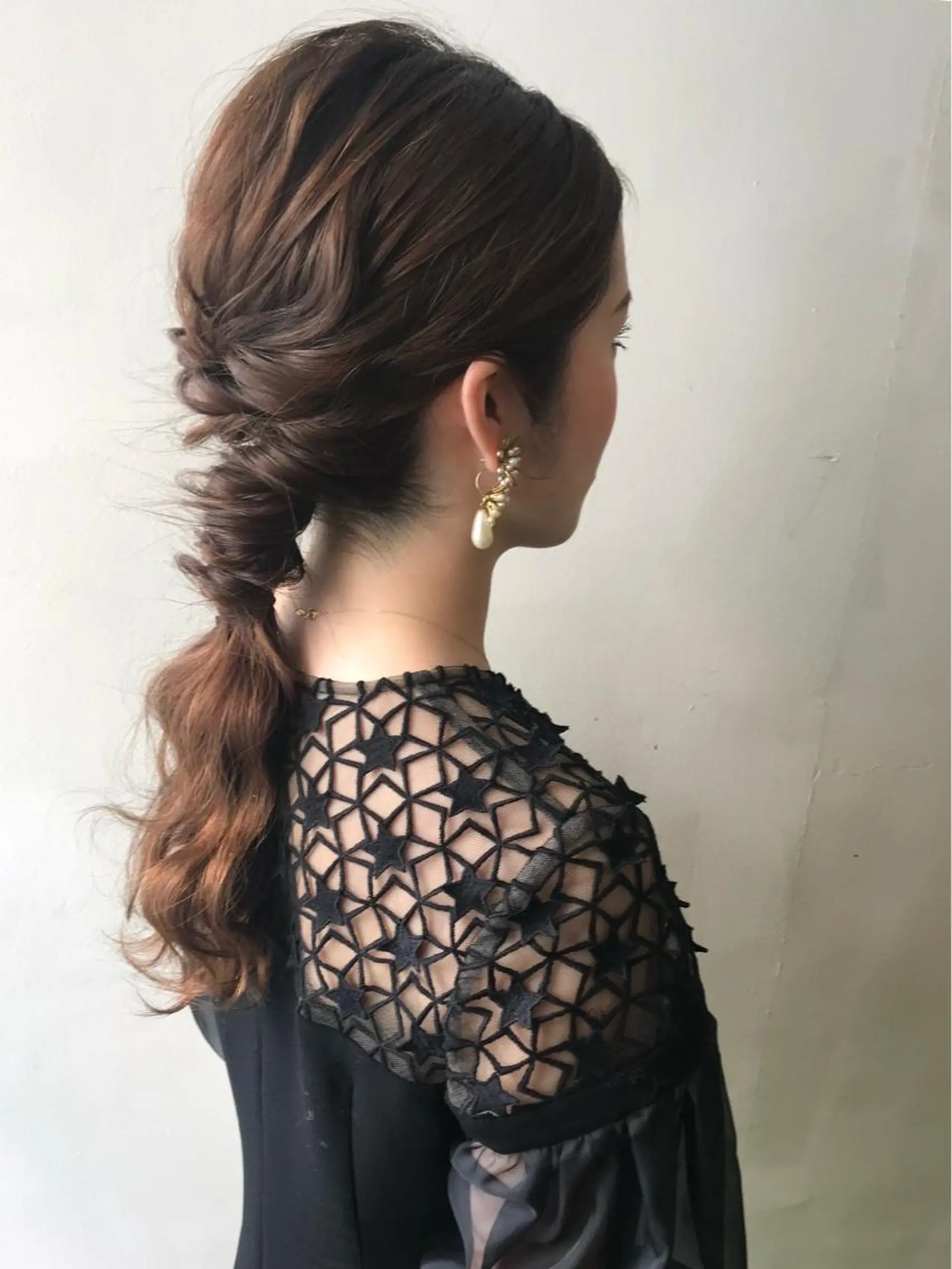 セミロング ヘアアレンジ 結婚式・ブライダル 小顔カット ⭐️ アユミ⭐️のヘアスタイル