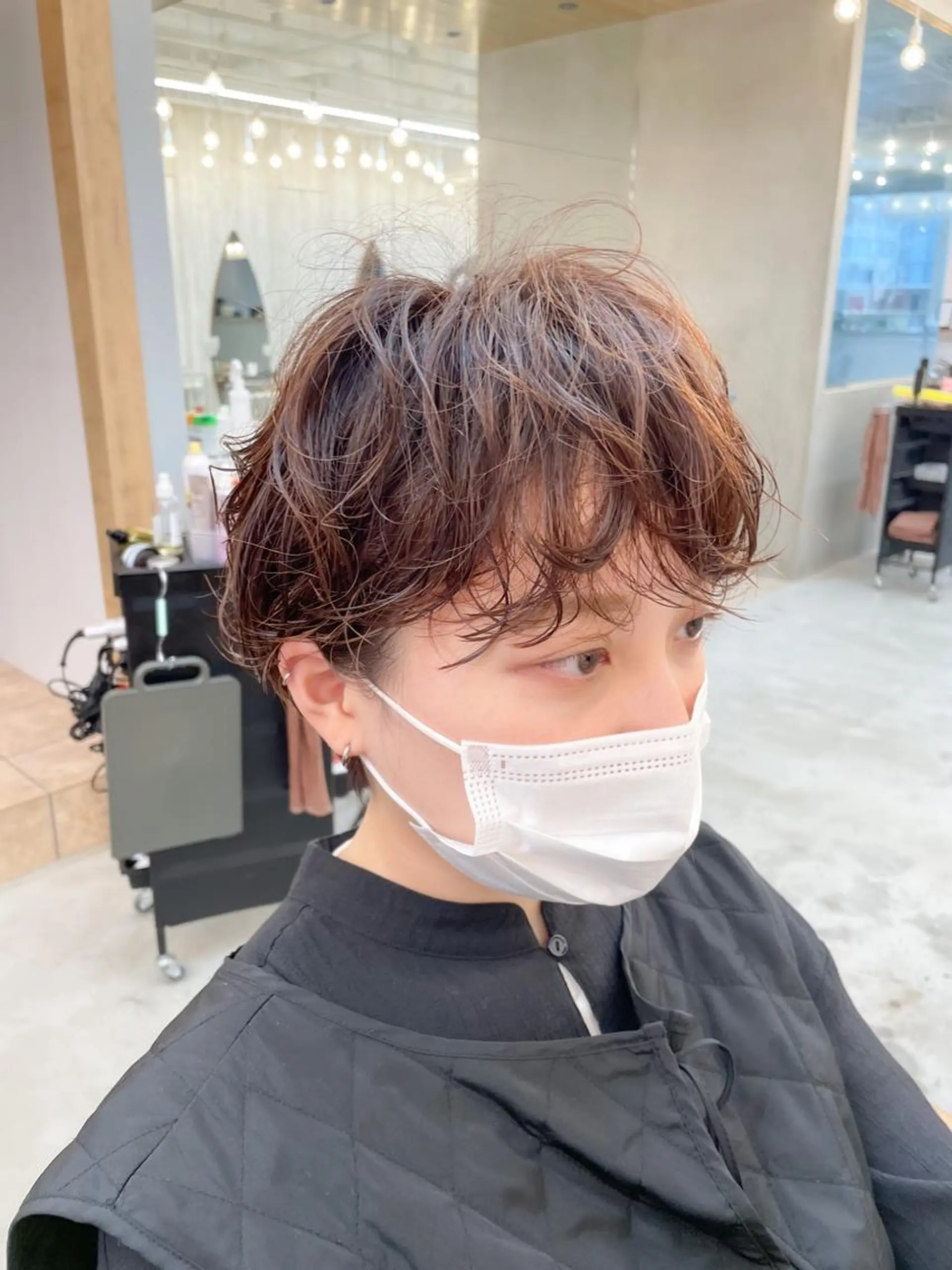 ショート パーマ ショートボブ ハンサムショート ボブ ショートヘア 外ハネヘア カット ヘアカラー パーマ トリートメント 横浜/ショート/ パーマ/髪質改善 丹のヘアスタイル