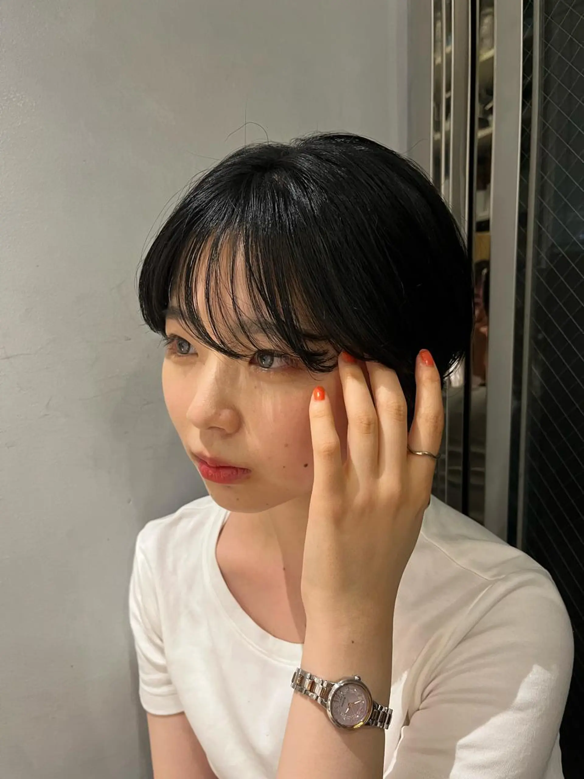 ショート カラー 透明感カラー グレージュ SHEA/ショート 似合わせ/大野和恵のヘアスタイル