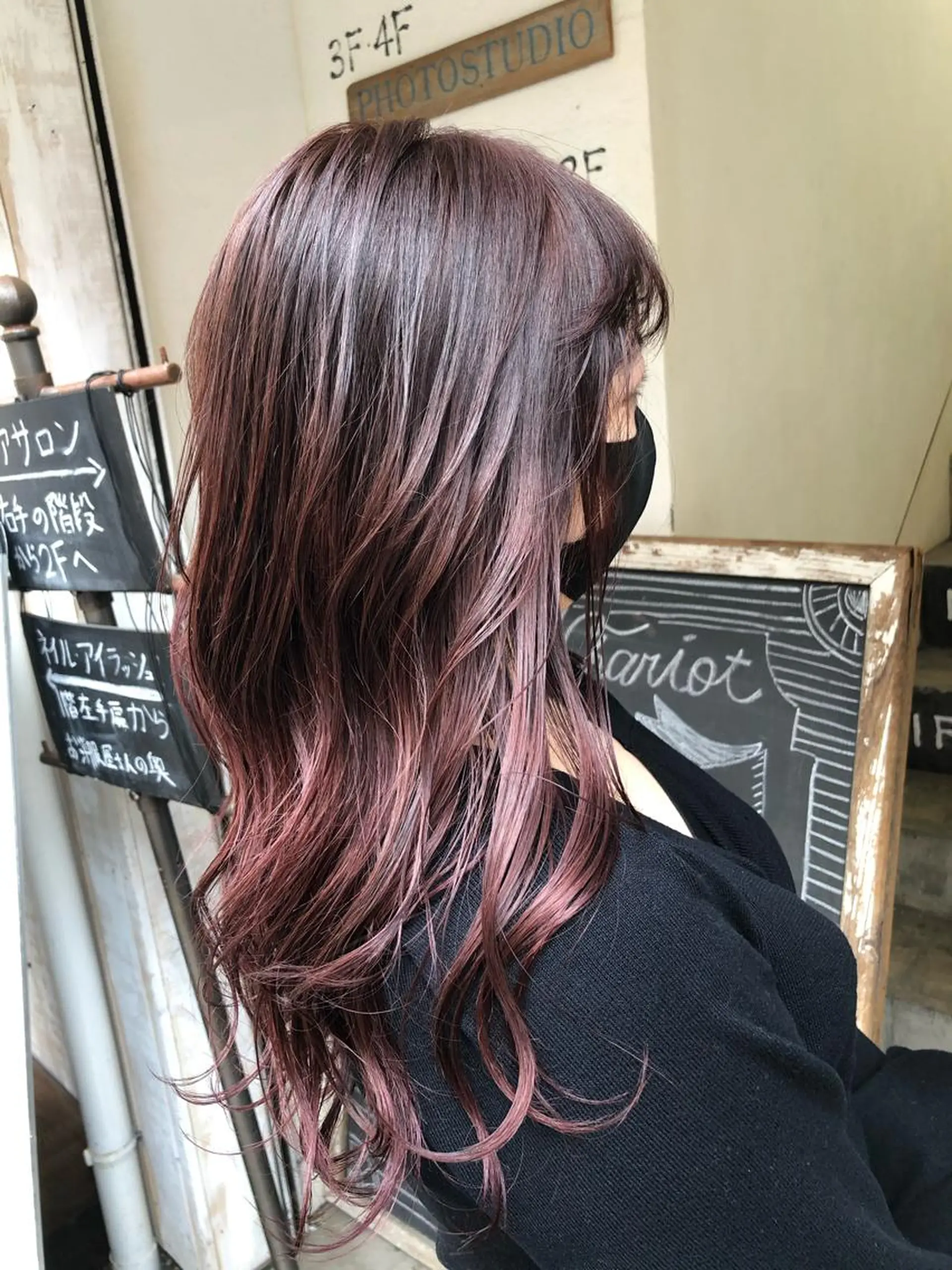 ロング カラー バレイヤージュ レイヤーカット カット ヘアカラー 舘野 太嘉宏のヘアスタイル