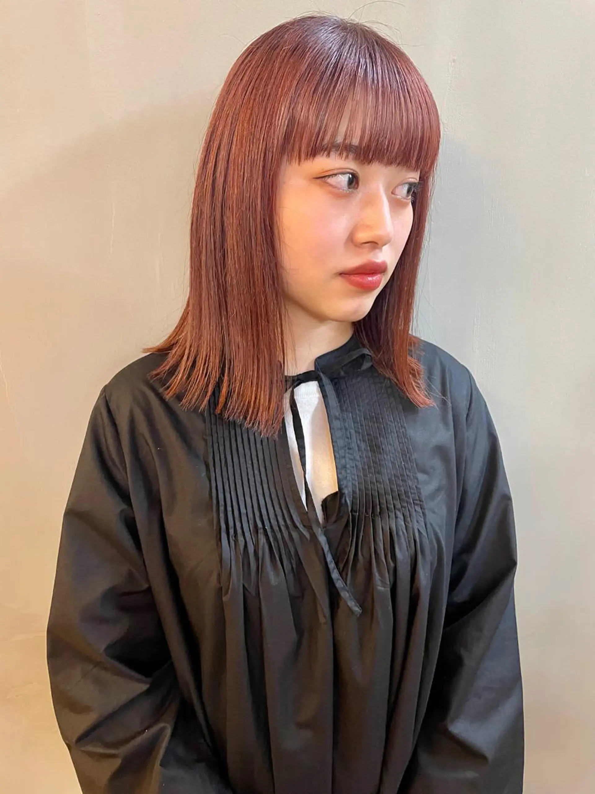 ミディアム カラー パーマ ヘアアレンジ メンズ キッズ ネイル マツエク・マツパ アイブロウ オレンジ カラーマツエク オレンジ カット ヘアカラー トリートメント tatsumi/ボブ ウルフ/レイヤーのヘアスタイル