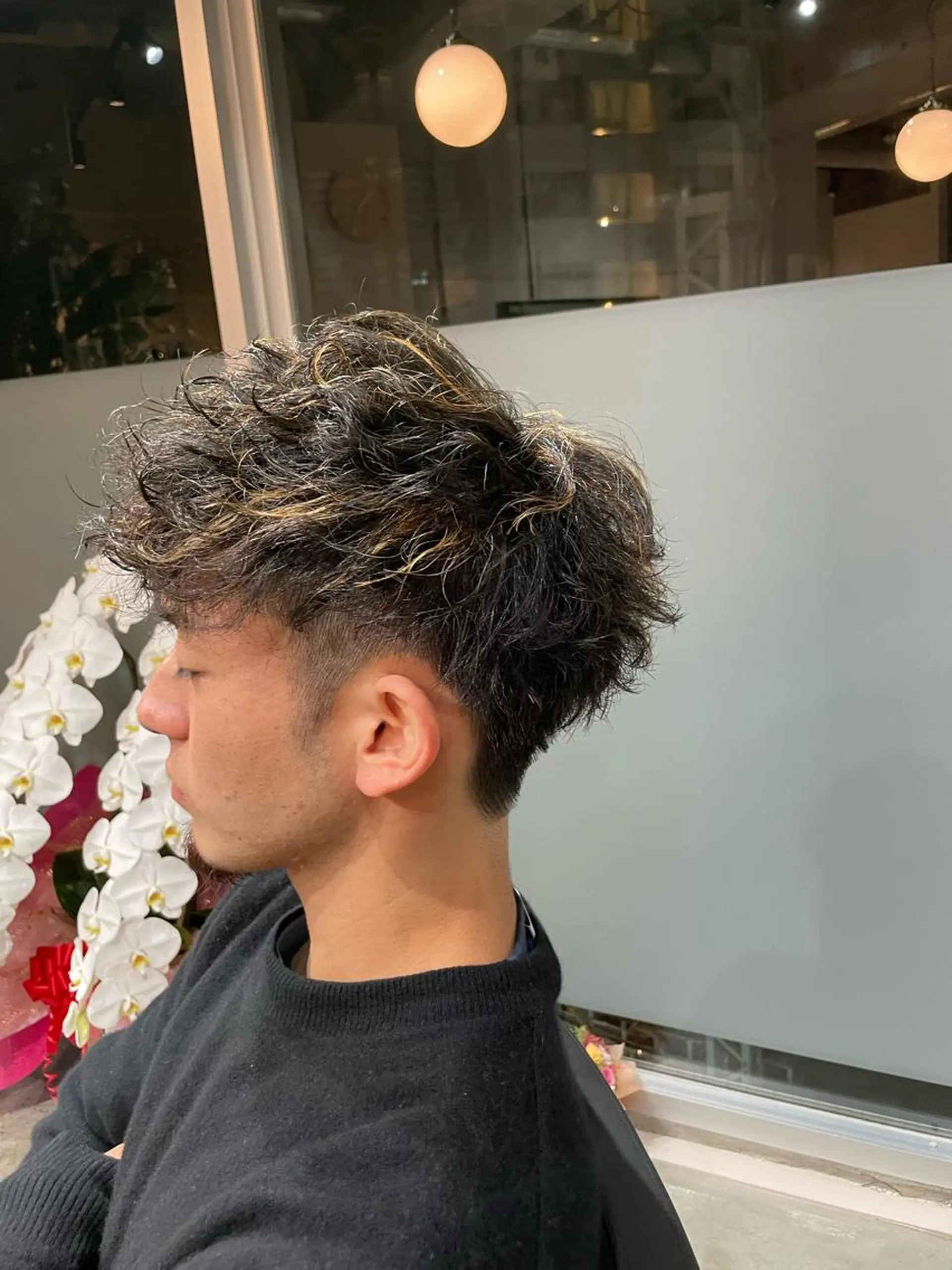パーマ メンズ カット パーマ ✨髪質改善/ブリーチ /ショート高山のヘアスタイル