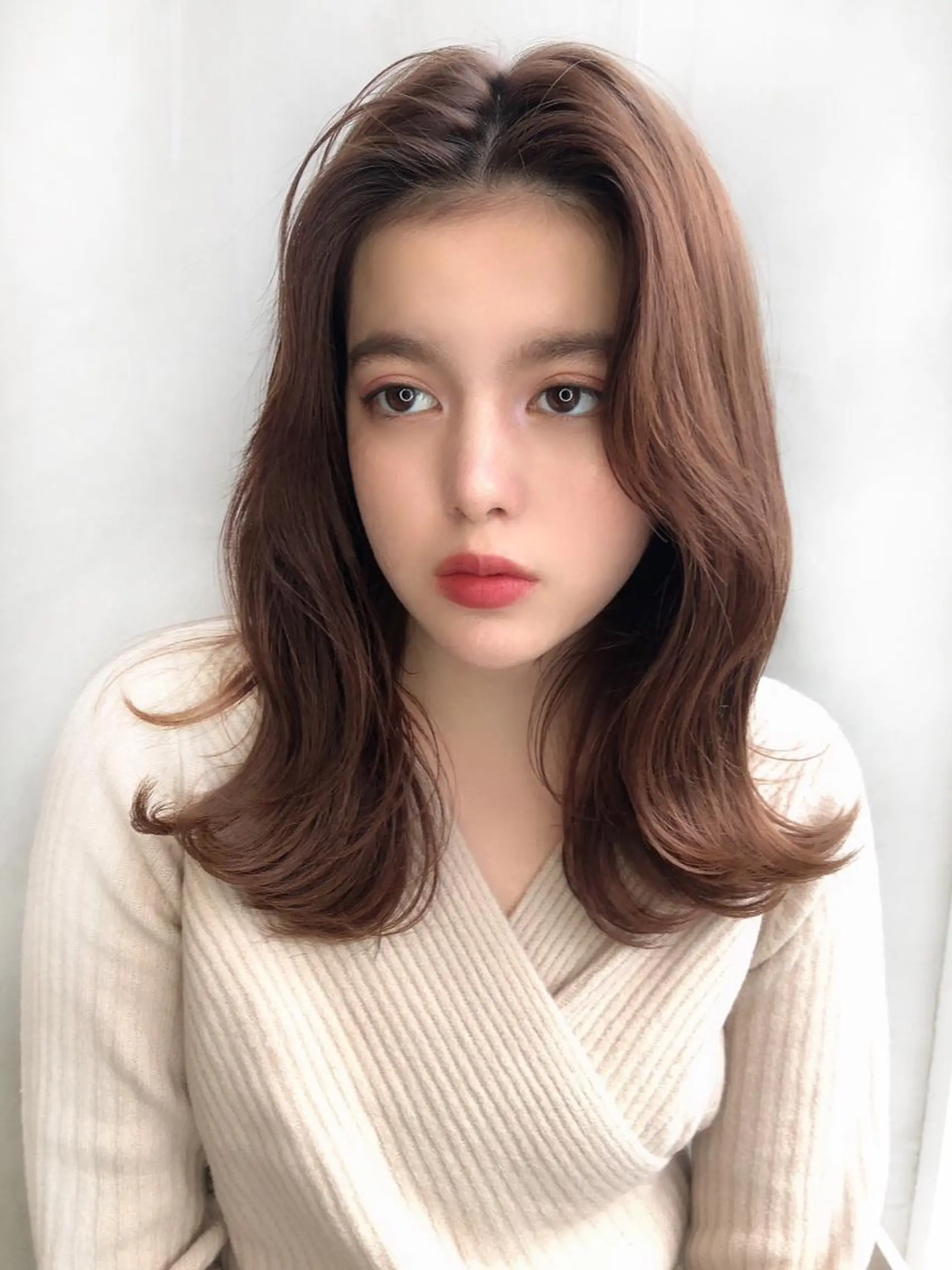 セミロング カラー 遠藤 眞実のヘアスタイル