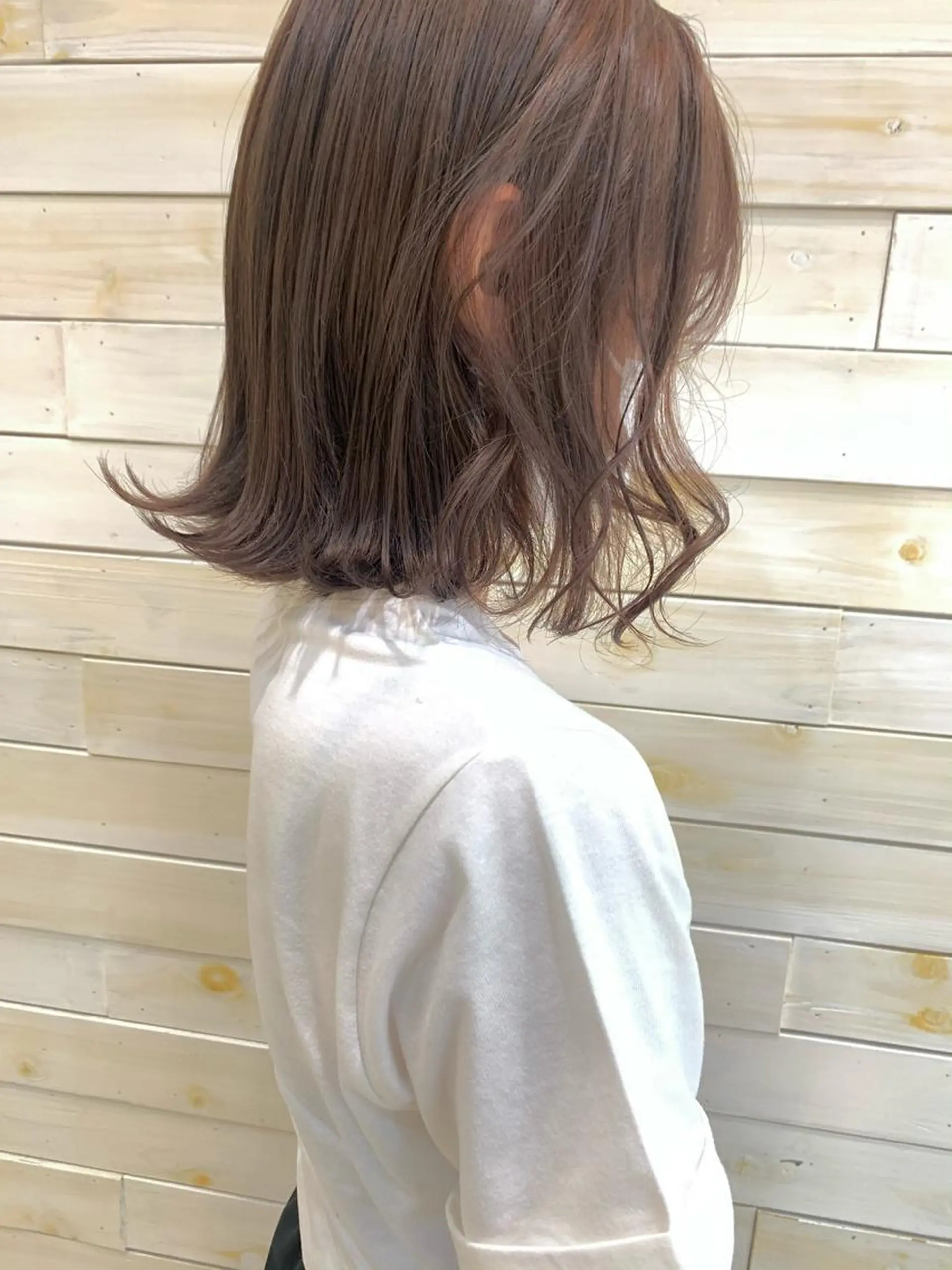 カラー ブリーチ ダブルカラー ブリーチなしカラー カット ヘアカラー 黒田瀬奈/ボブ まろやかベージュのヘアスタイル