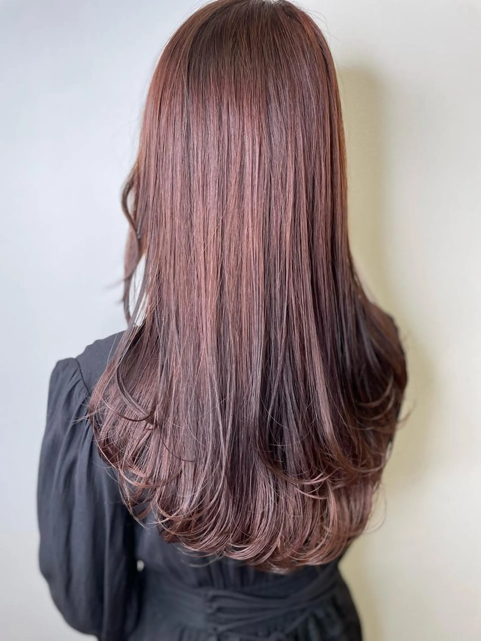 ロング カラー ベージュカラー ピンクカラー ピンクベージュ カット ヘアカラー トリートメント IORI #韓国ヘア#髪質改善のヘアスタイル