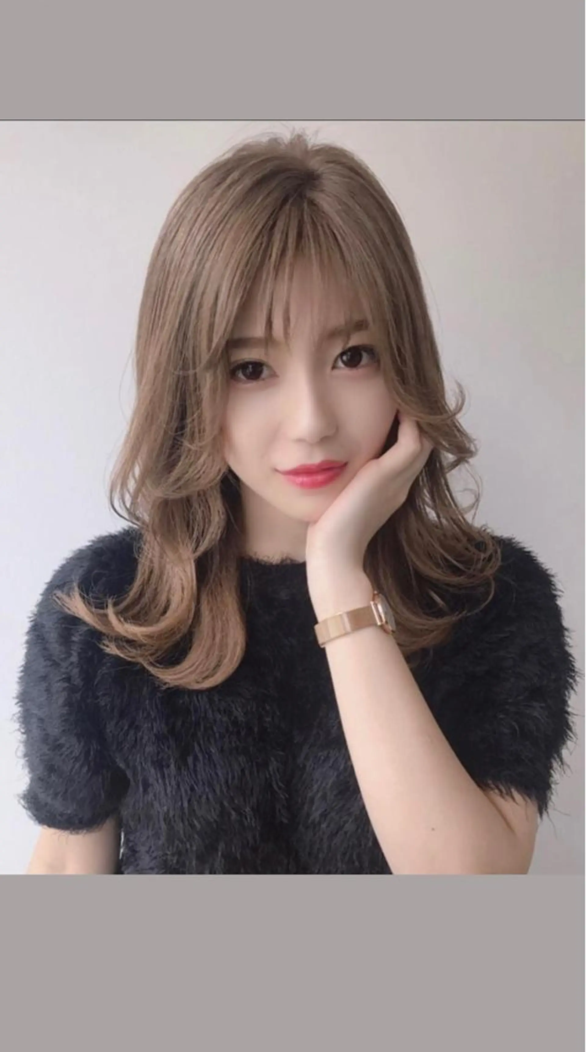 ミディアム くびれヘア 韓国風ヘア クワハタ ショウタのヘアスタイル