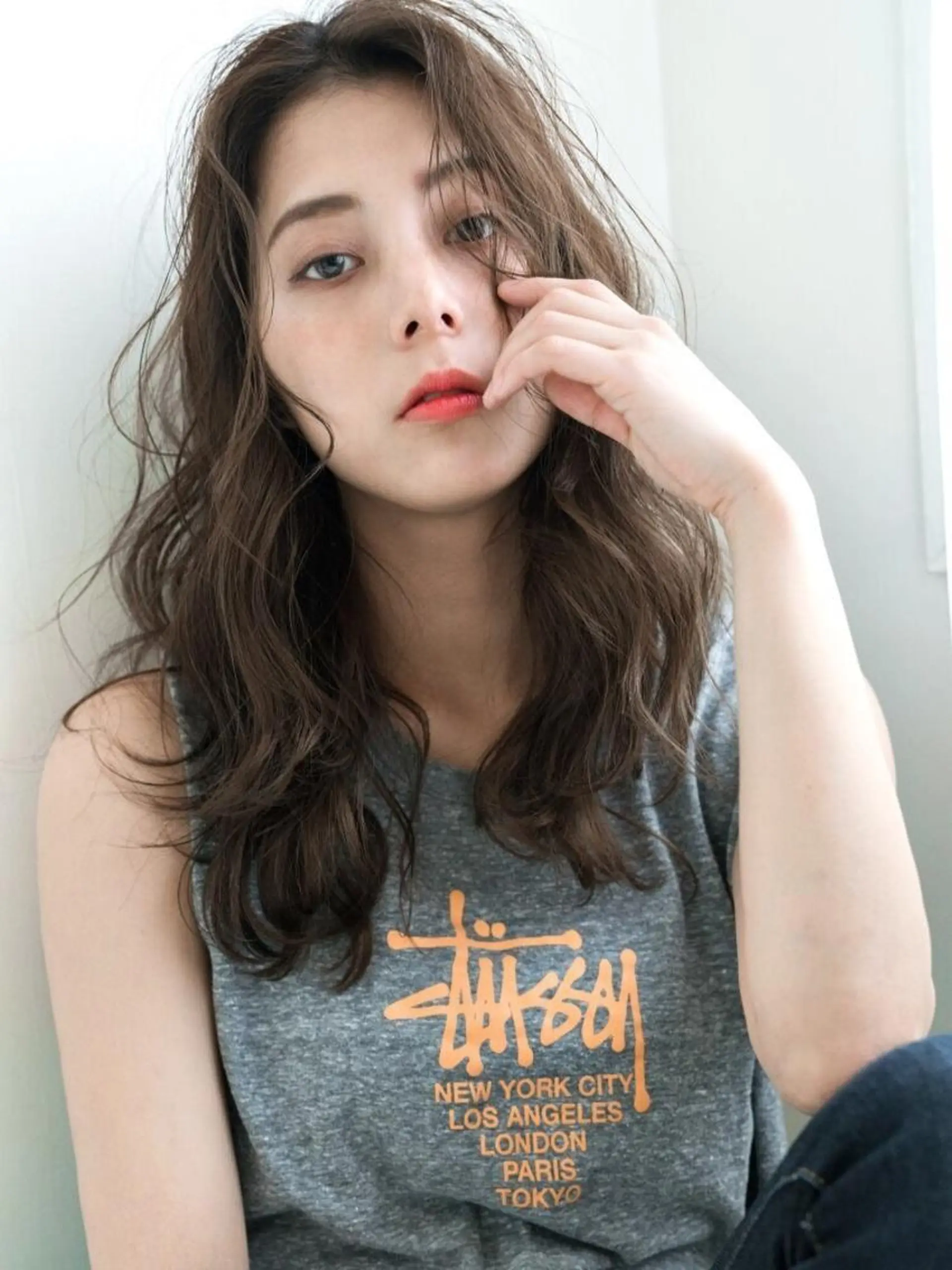 ミディアム カラー パーマ ヘアアレンジ カット ヘアカラー current所属・🌈透明感カラー🌈 レイヤー🌈髙橋優也のヘアスタイル