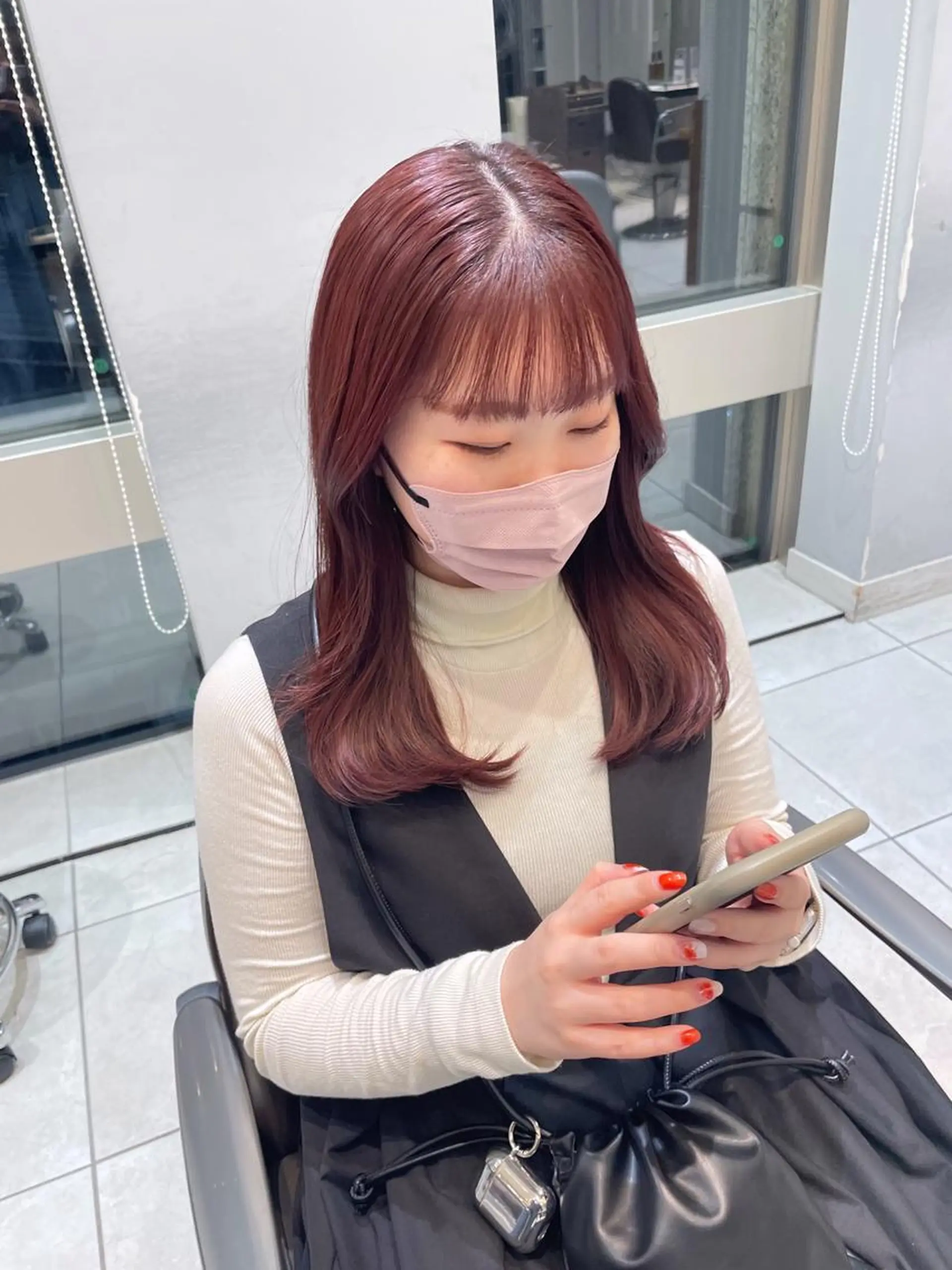 ロング カラー 🩶赤み消しカラー 🐈‍⬛荻野美思🐾のヘアスタイル