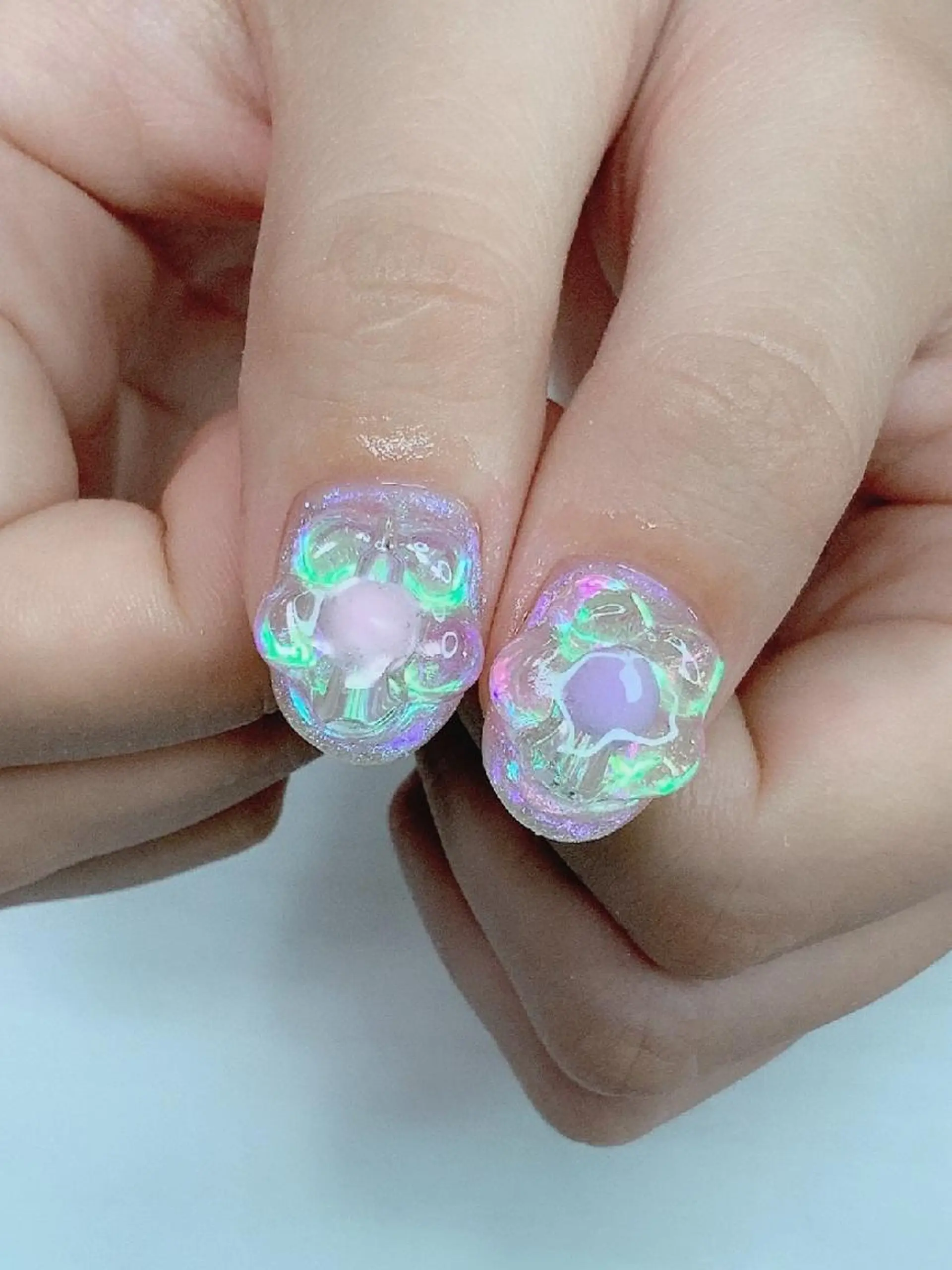 ネイル フラワーネイル 氷ネイル・うるうるネイル   MAKInailのネイルデザイン