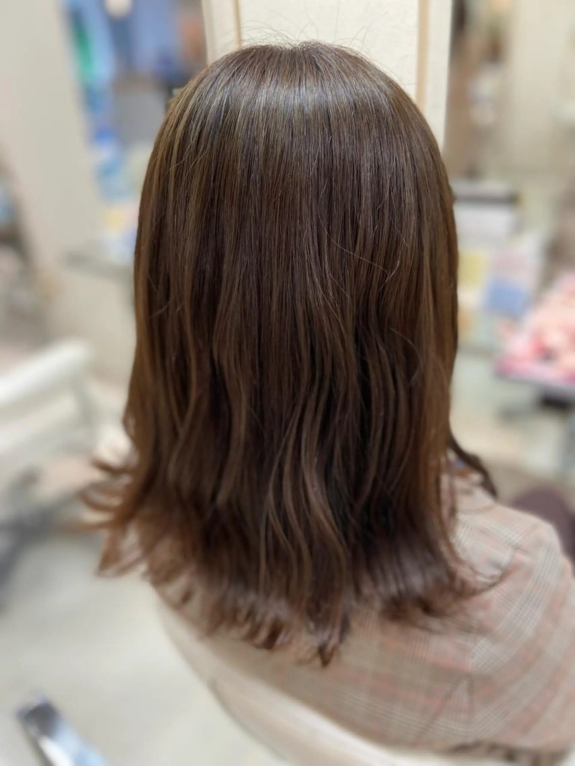 セミロング カラー ベージュカラー オレンジ ヘアカラー トリートメント 菊地 美憂のヘアスタイル