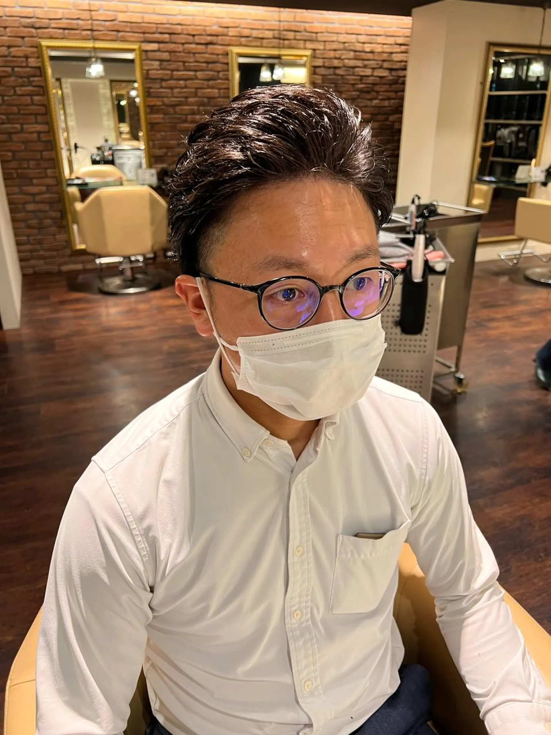 ショート パーマ メンズ ビジネス メンズパーマ 【曲がる縮毛矯正】 モデル募集🙋カツヤのヘアスタイル