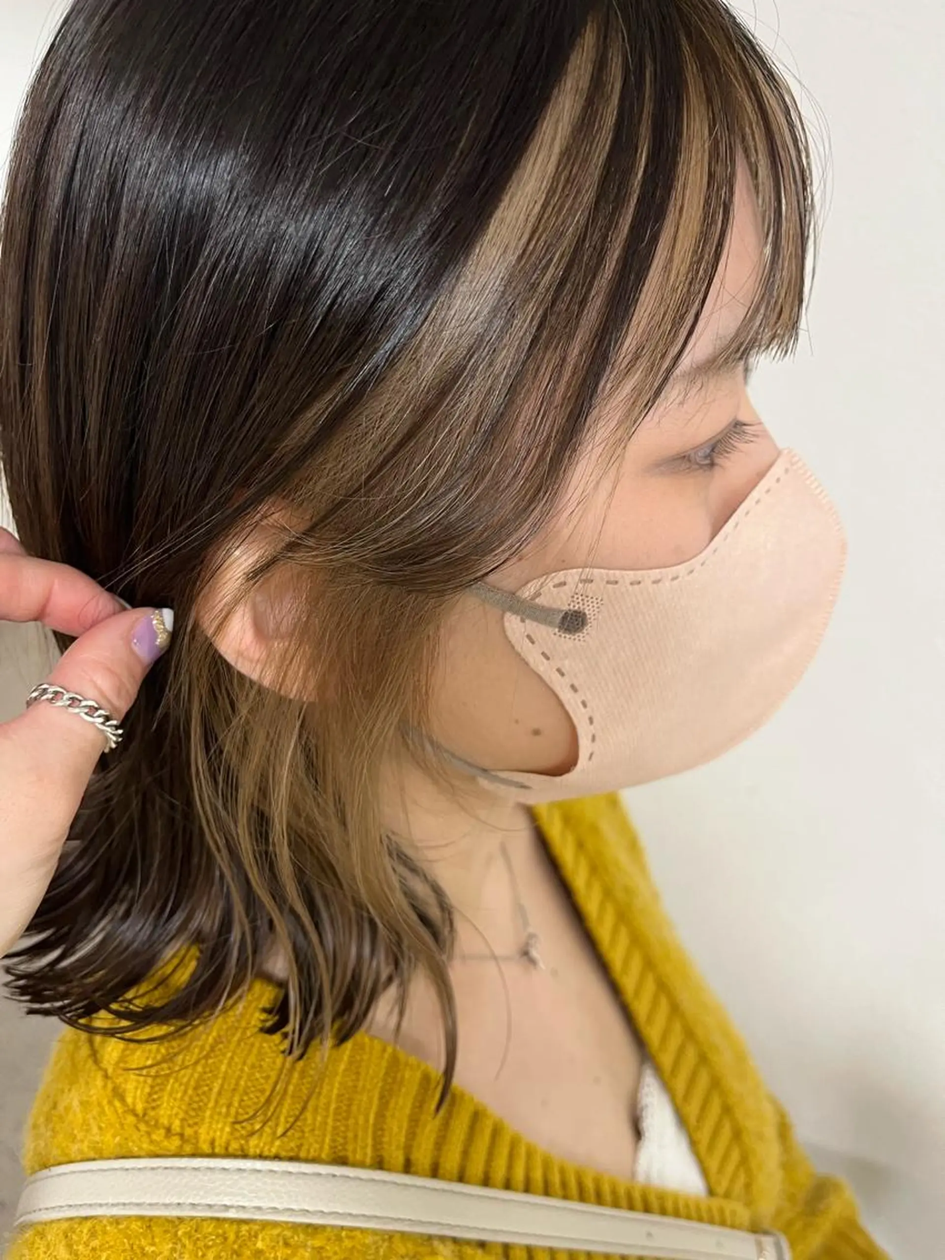 ミディアム カラー ミストバング ベージュカラー  フェイスフレーミング ミルクティーベージュ カット ヘアカラー ハイトーンカラー/ 🌞セキヤアイ🌈のその他イメージ