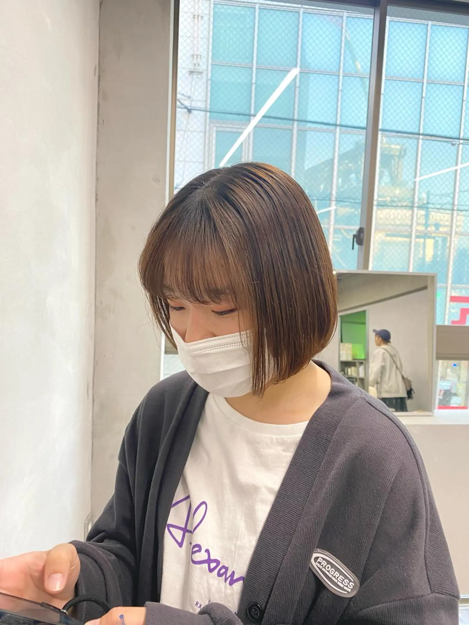 ショート カラー 切りっぱなしボブ ボブ 田代 佳穂のヘアスタイル