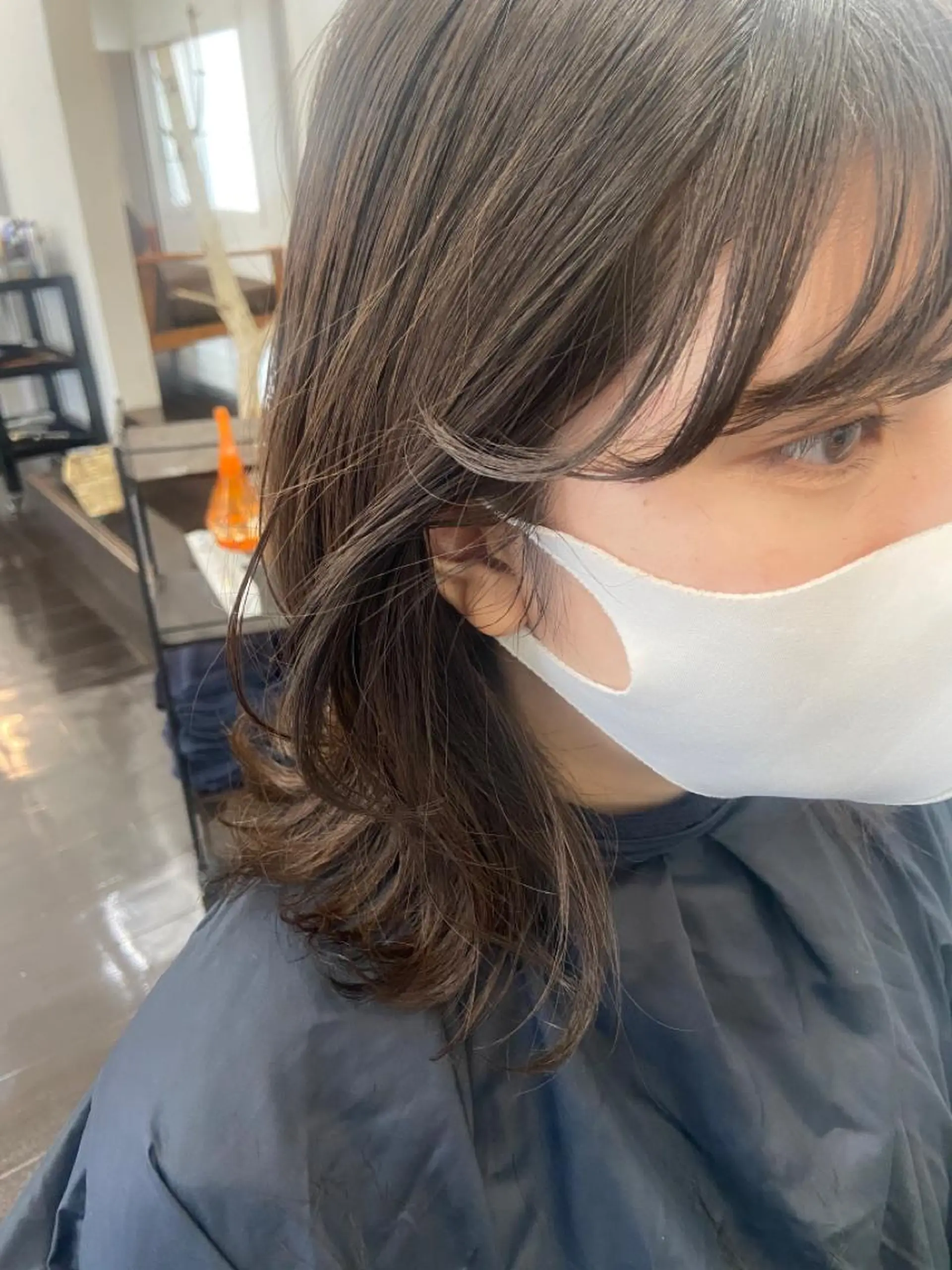 セミロング アッシュ くびれヘア ハイライト 髪質改善 韓国風ヘア times salon名駅所属・久木原 ゆりのヘアスタイル