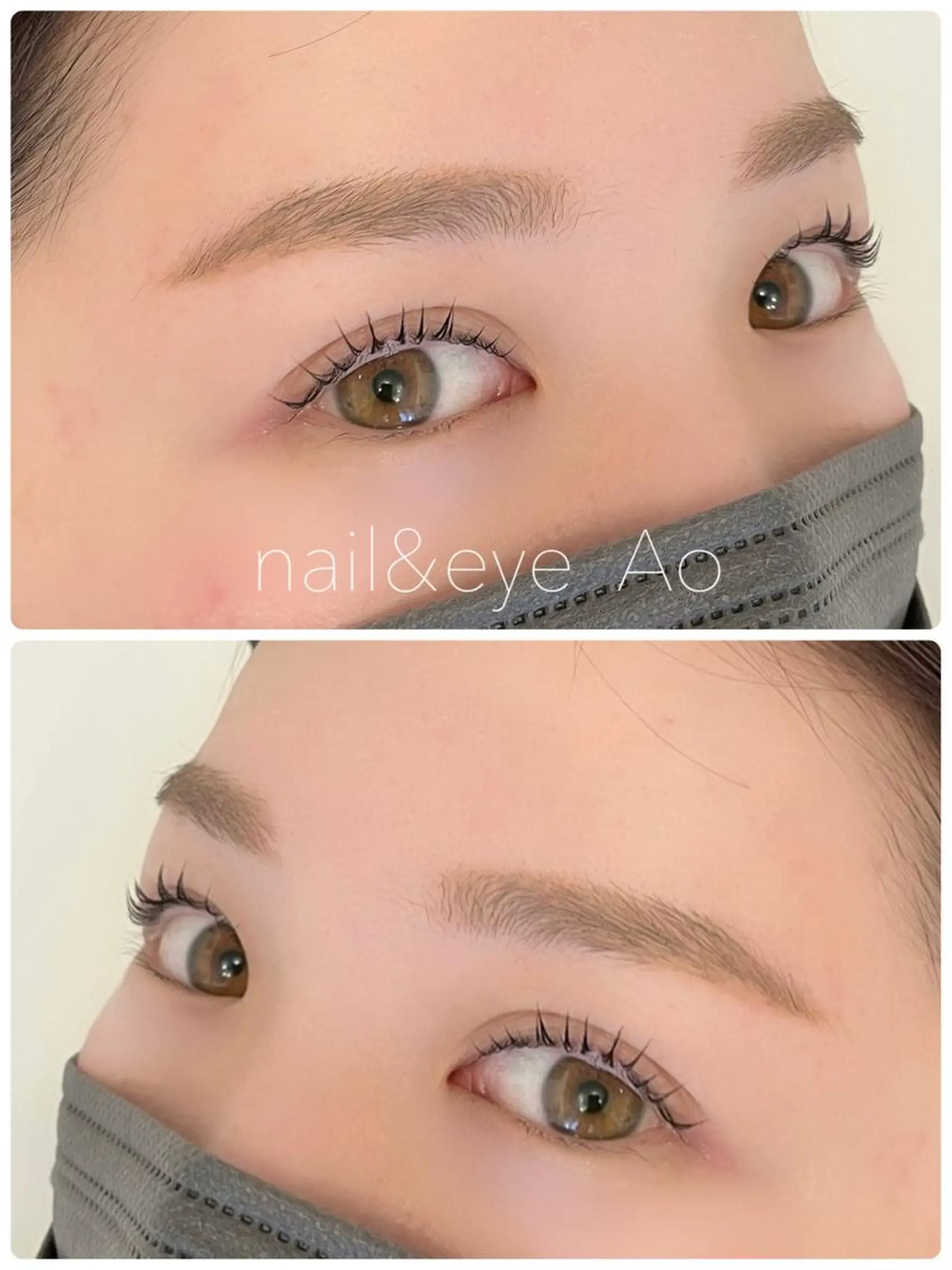 ミディアム カラー パーマ ヘアアレンジ メンズ キッズ ネイル マツエク・マツパ アイブロウ パリジェンヌラッシュリフト マツパ nail&eye Aoのマツエク・マツパデザイン