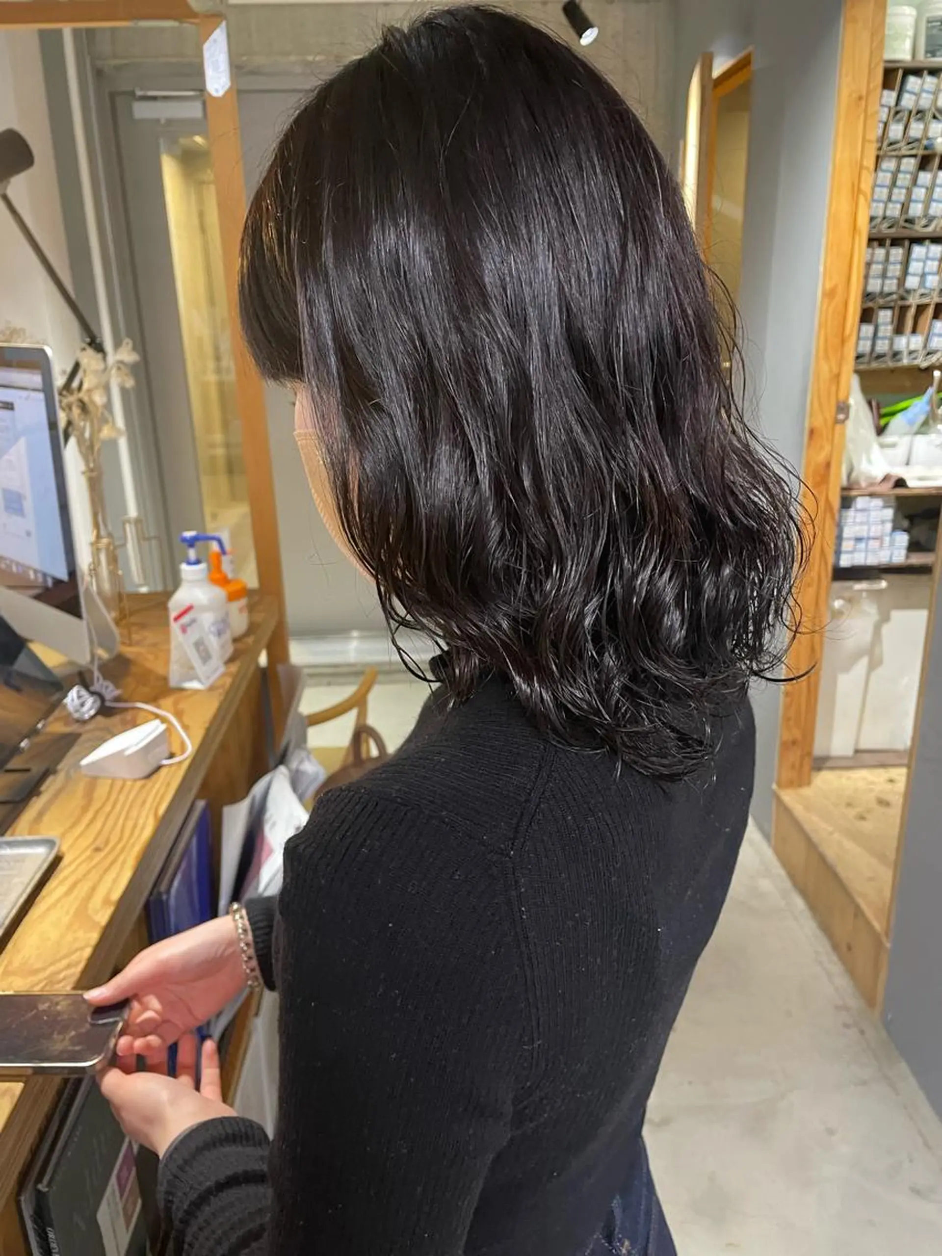 ミディアム カラー パーマ カット ヘアカラー CEINE OUR ‪🍒なつきのヘアスタイル