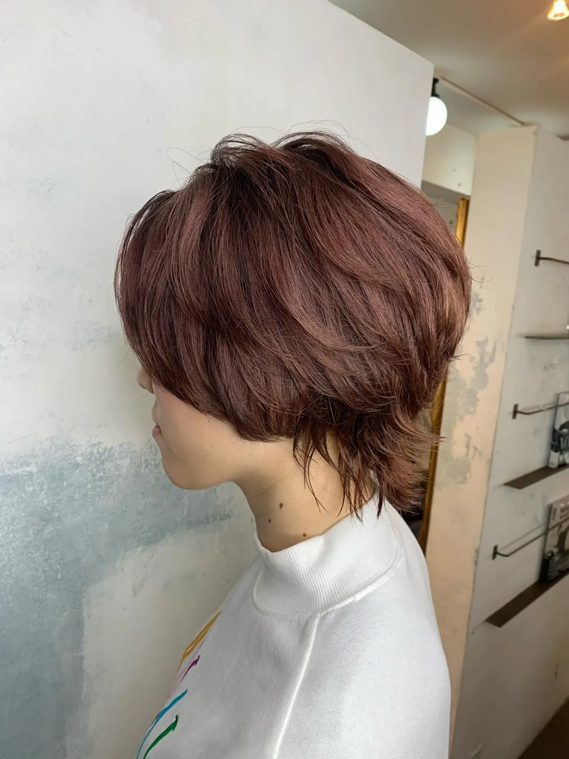 ショート カラー ブリーチ レッドカラー カット ヘアカラー トリートメント 🍑艶髪✖️暖色系 ✨momoka🍑のヘアスタイル