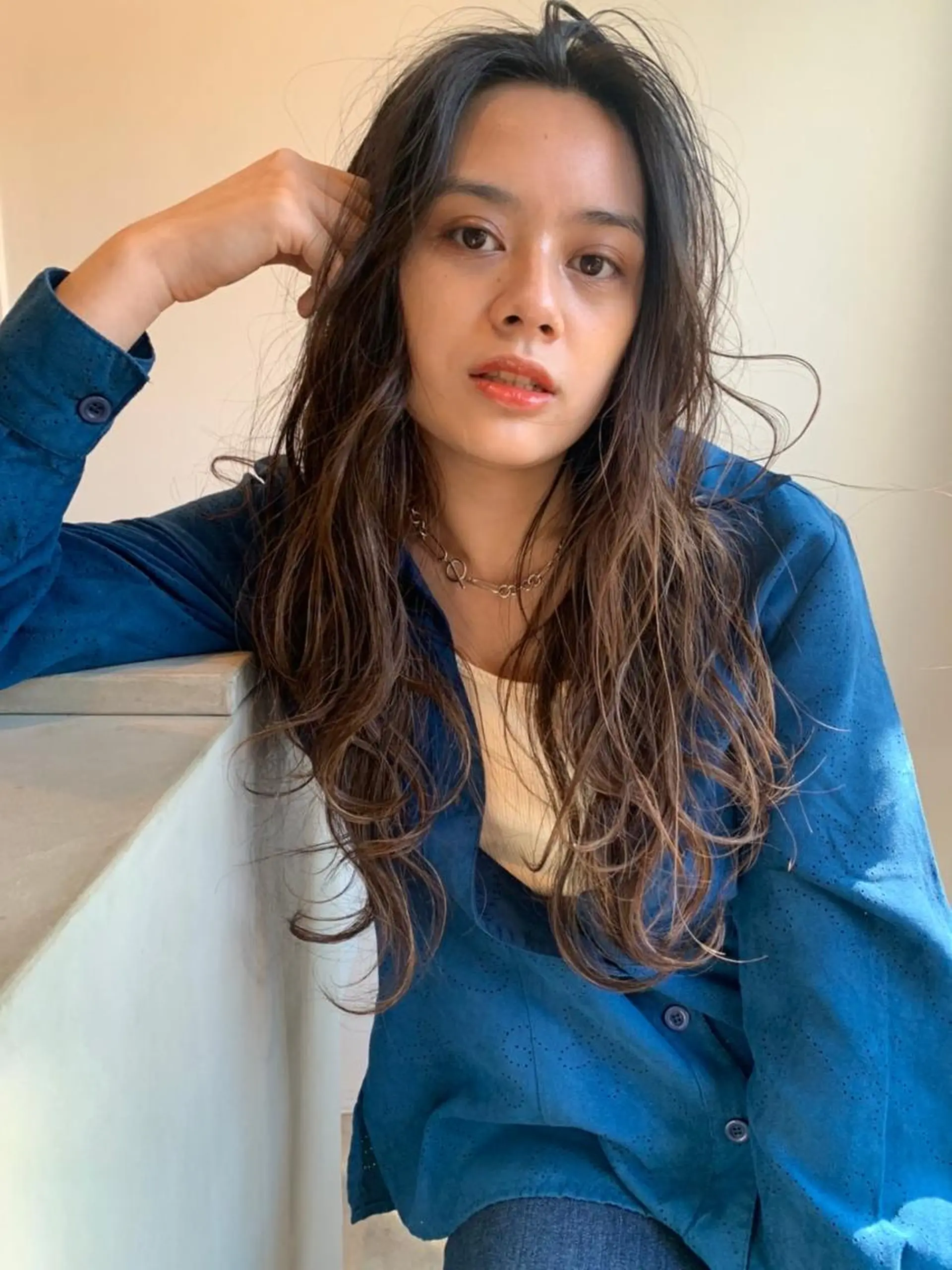 ミディアム カラー パーマ ミディアムパーマ バレイヤージュ ダブルカラー グラデーションカラー ハイライトカラー CEINE+ officialのヘアスタイル