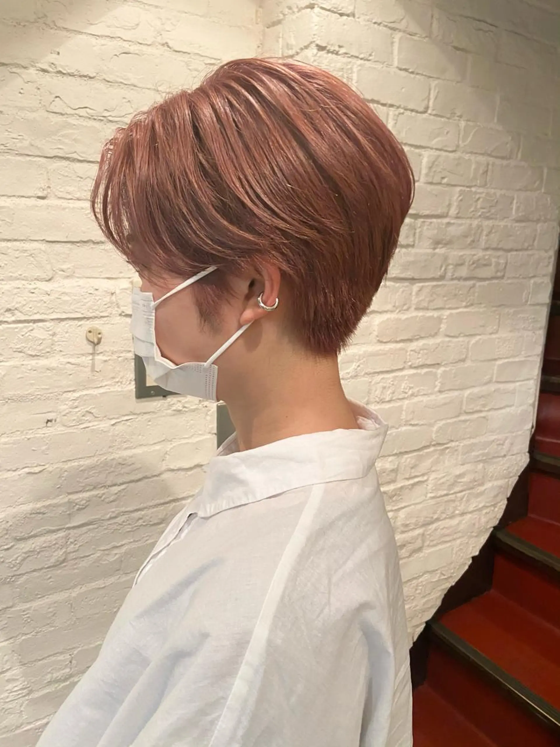 ショート カラー ピンクカラー ショートヘア カット ヘアカラー トリートメント 吉川 愛美李のヘアスタイル