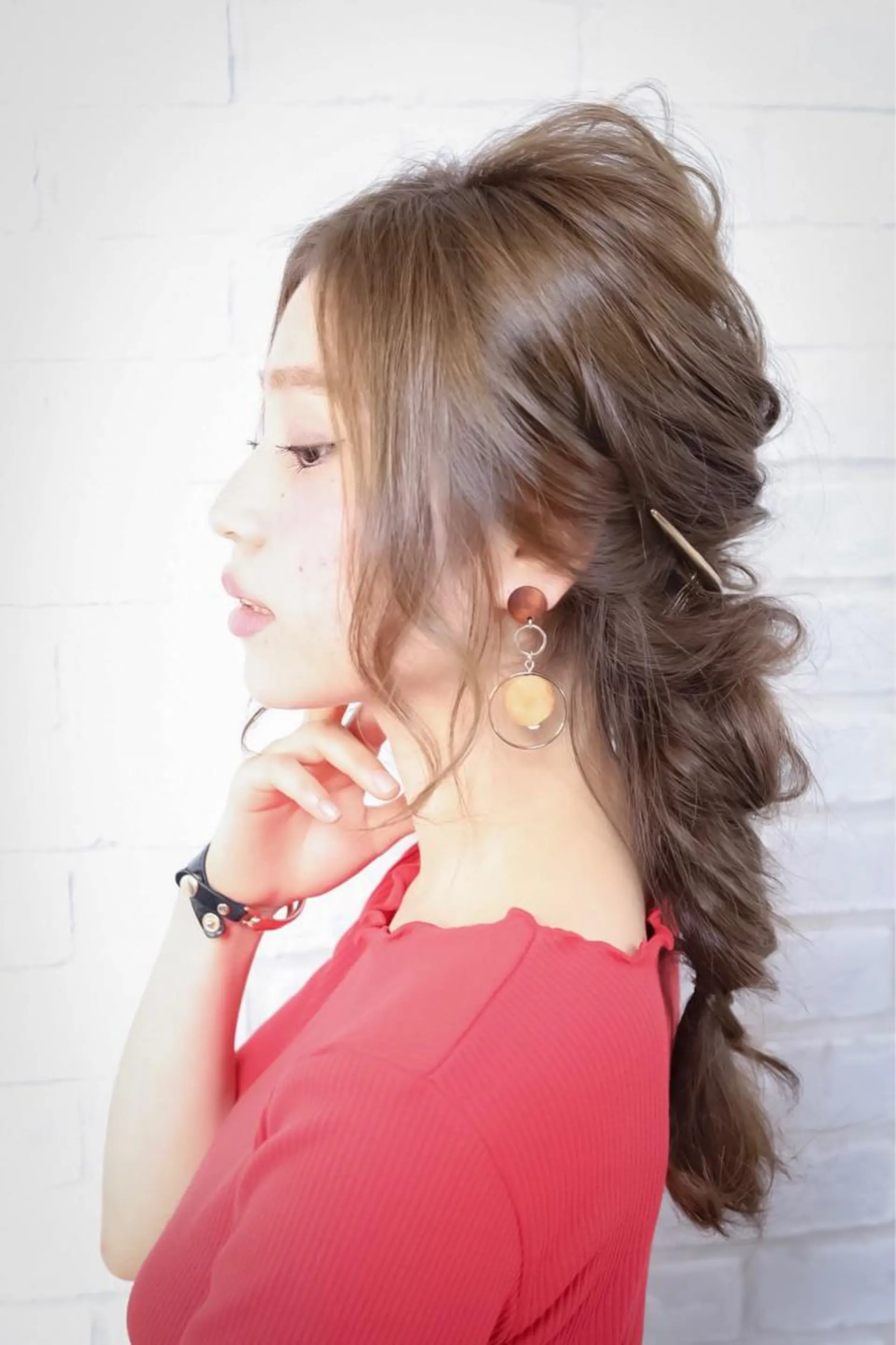 ロング ヘアアレンジ 小野 かなこのヘアスタイル