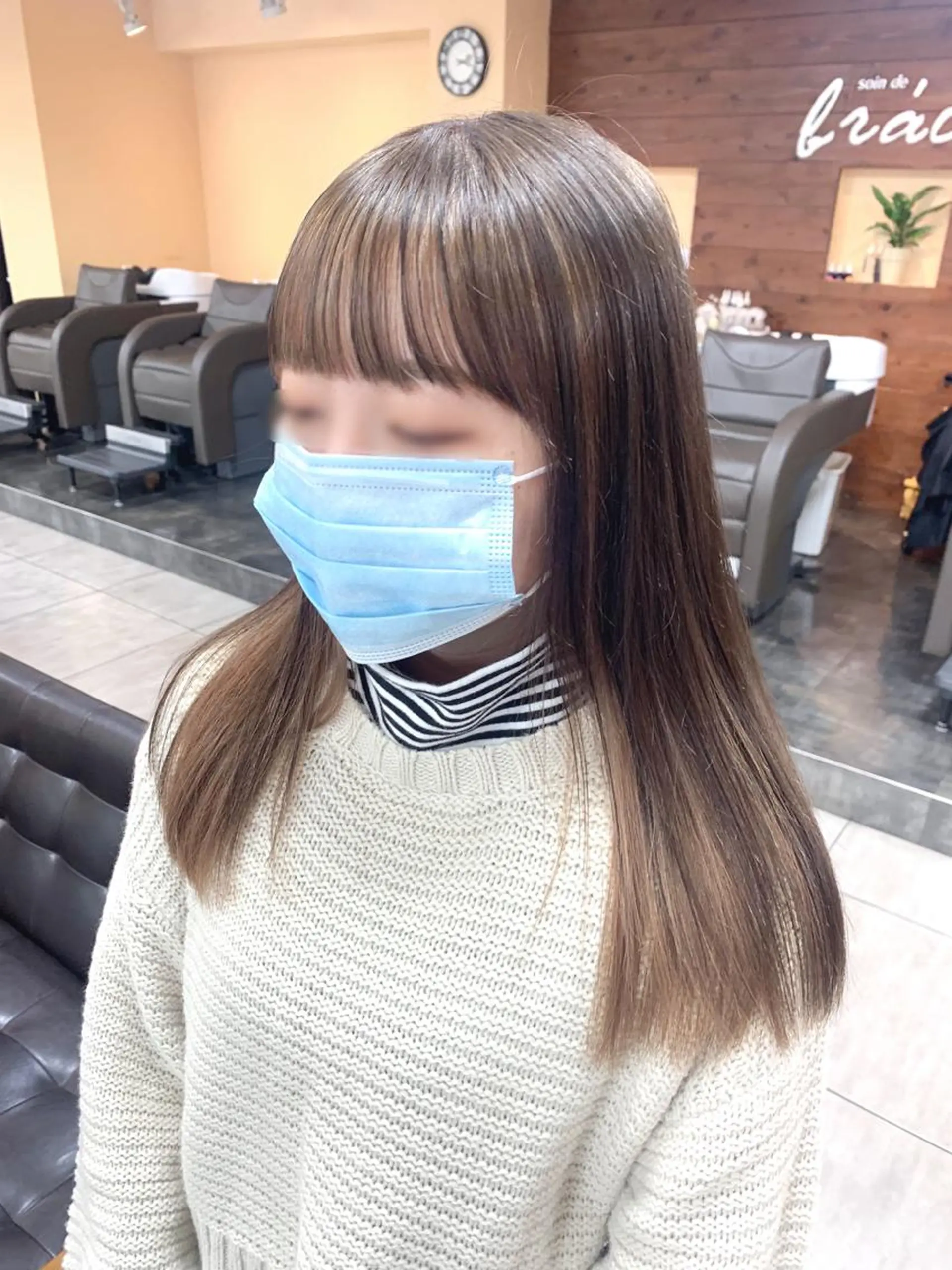 ロング ミストバング ヘアカラー トリートメント 🫧艶髪カラー🫧 森本くるみのヘアスタイル