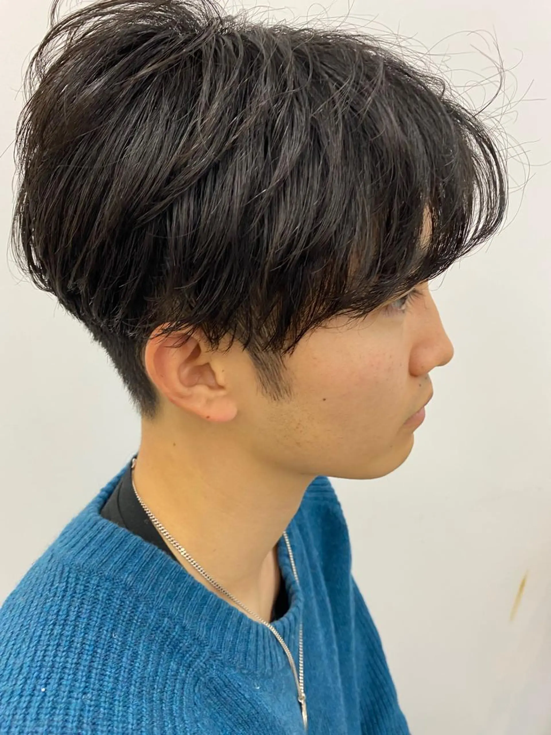 ショート パーマ メンズ soigné所属・白髪ぼかし 髪質改善カラーESAのヘアスタイル