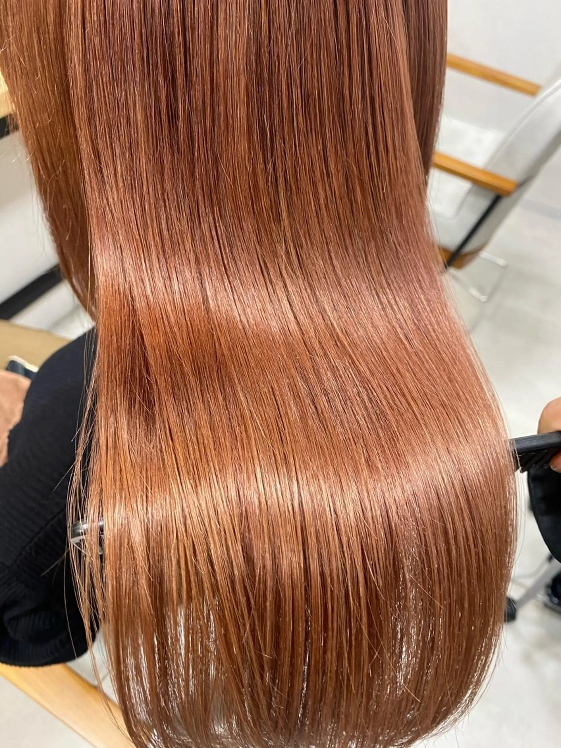 ミディアム カラー ブラウンカラー オレンジ オレンジブラウン ヘアカラー HIYORI🧁 登戸のヘアスタイル