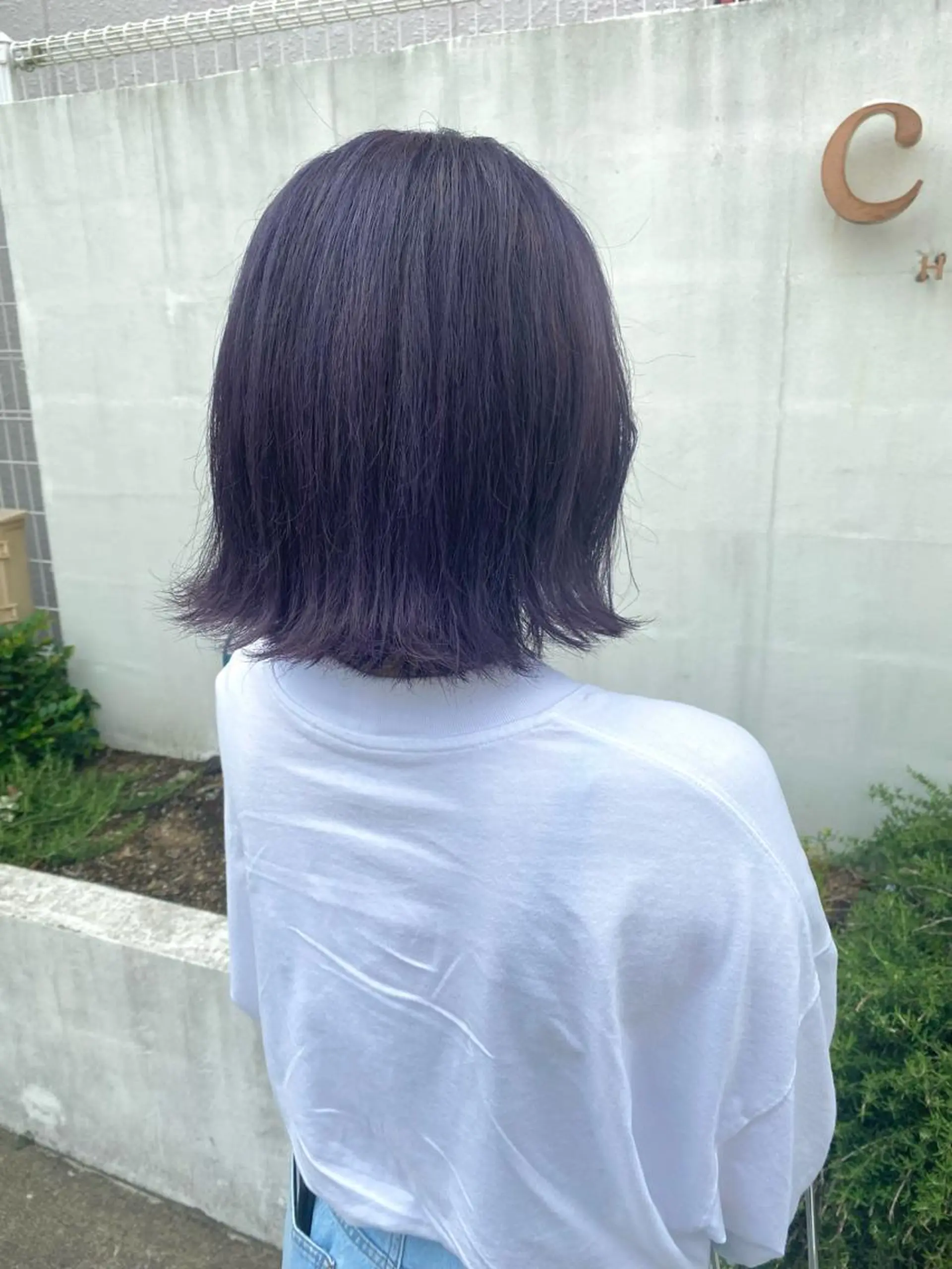 ショート パープルカラー ボブ 外ハネヘア 🇰🇷千葉韓国ヘア 🇰🇷佐藤詩門のヘアスタイル