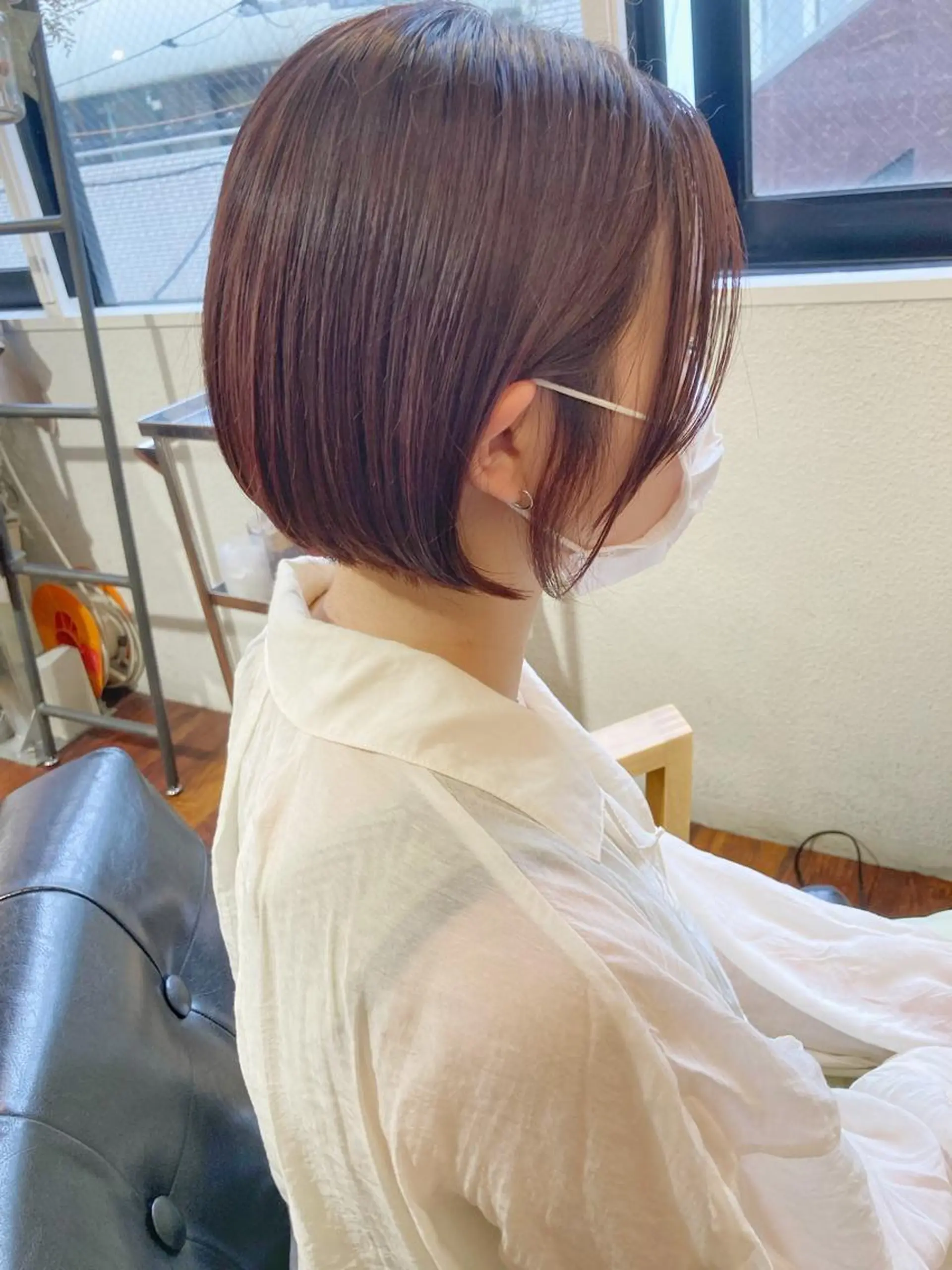 ミディアム カラー ベージュカラー ブリーチ ケアブリーチ ピンクカラー ピンクベージュ 小木曽智美 /ボブ/ショートのヘアスタイル