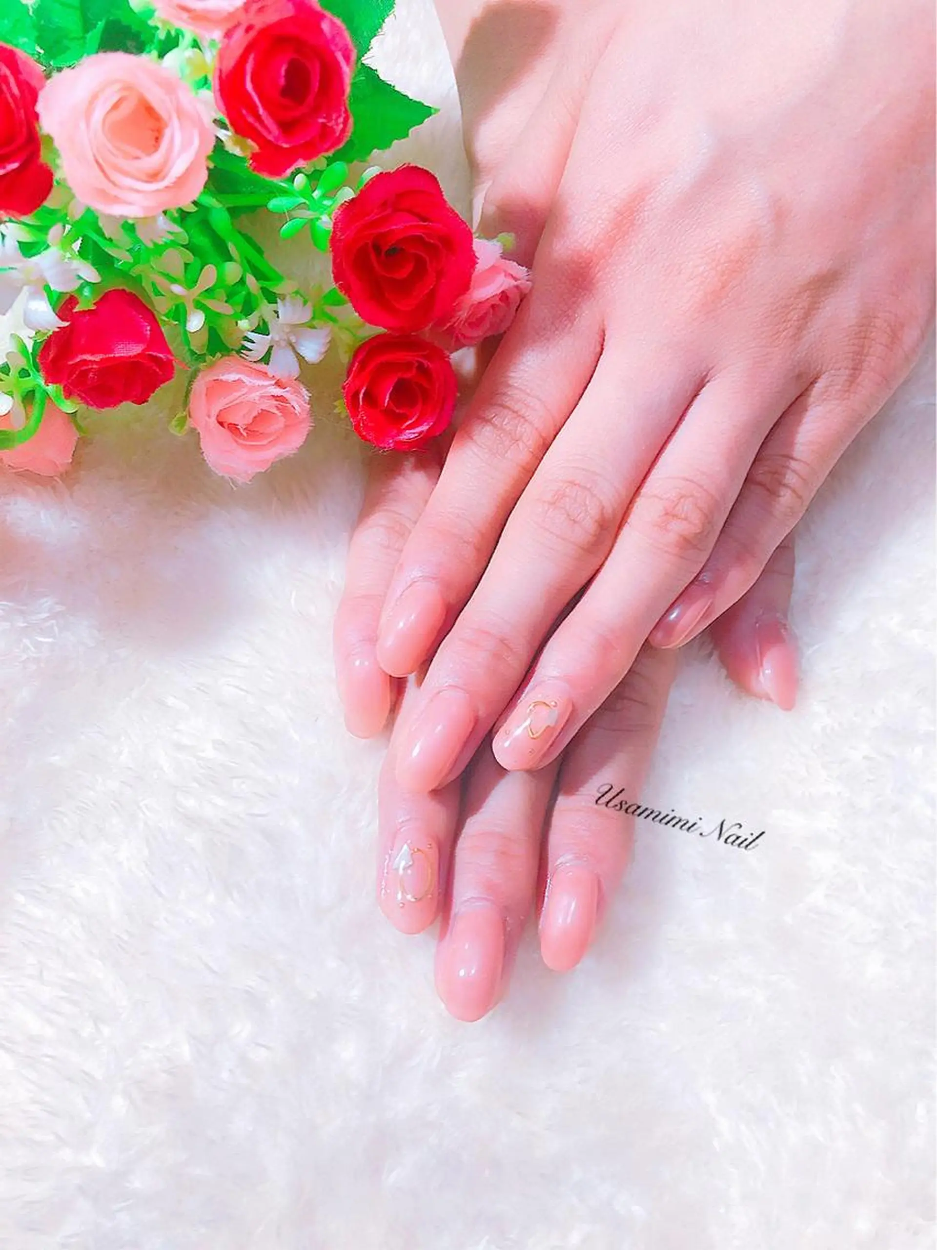 ネイル ハンドネイル 💕🐰うさみみ🐰 💕猫と触れ合い✨のネイルデザイン