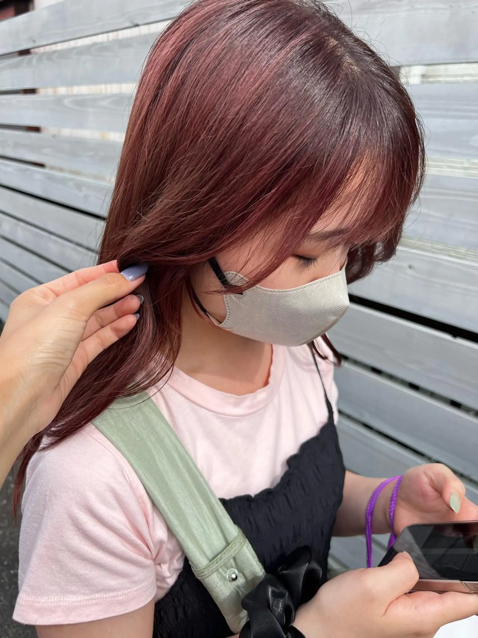 セミロング カラー アッシュ 黒髪 ブリーチ ブルーカラー ブルーブラック 🌿寄り添い型美容師 🌿yuiのヘアスタイル