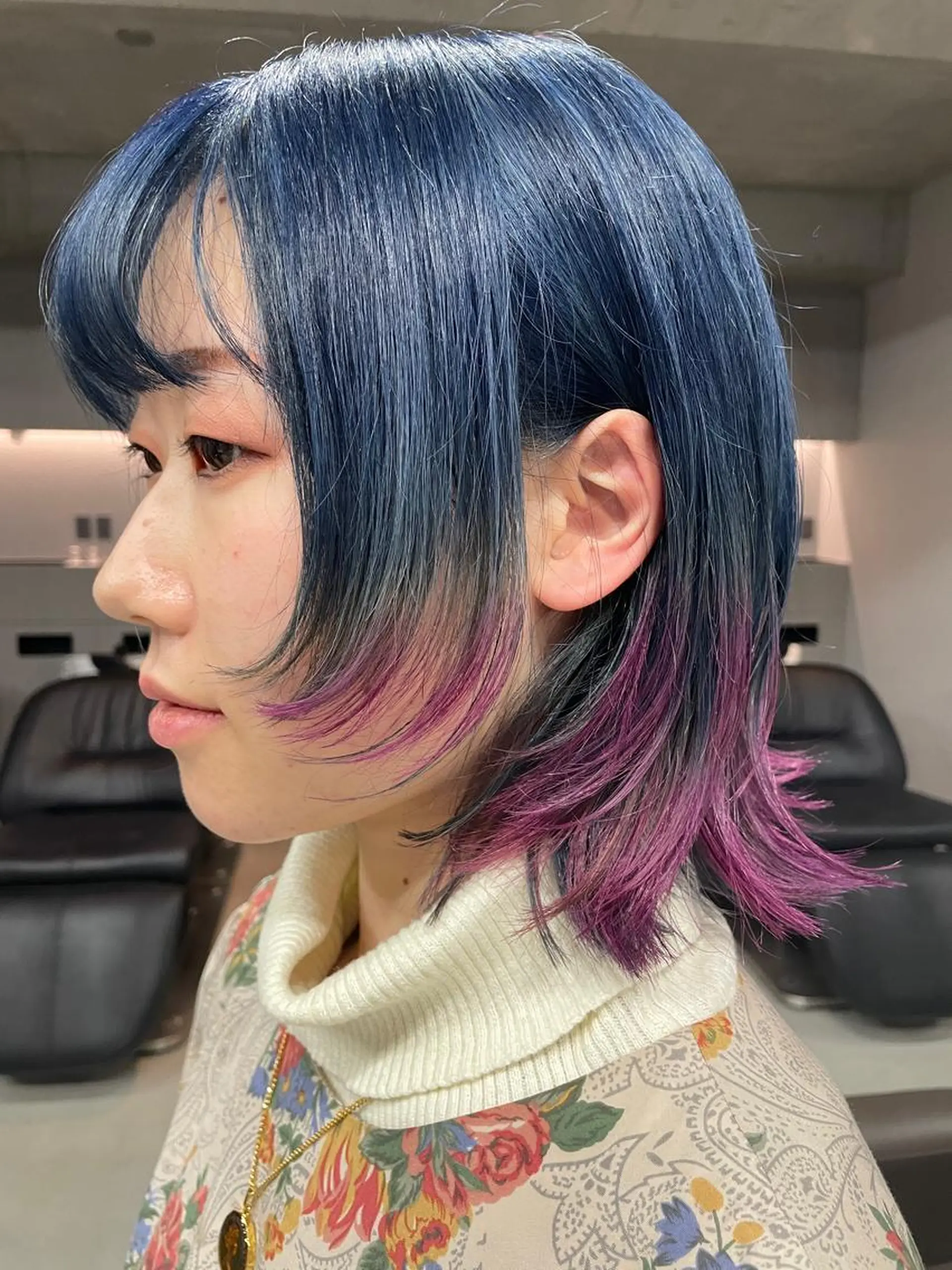ミディアム カラー ヘアカラー 吉田一輝 外国人パーマのヘアスタイル