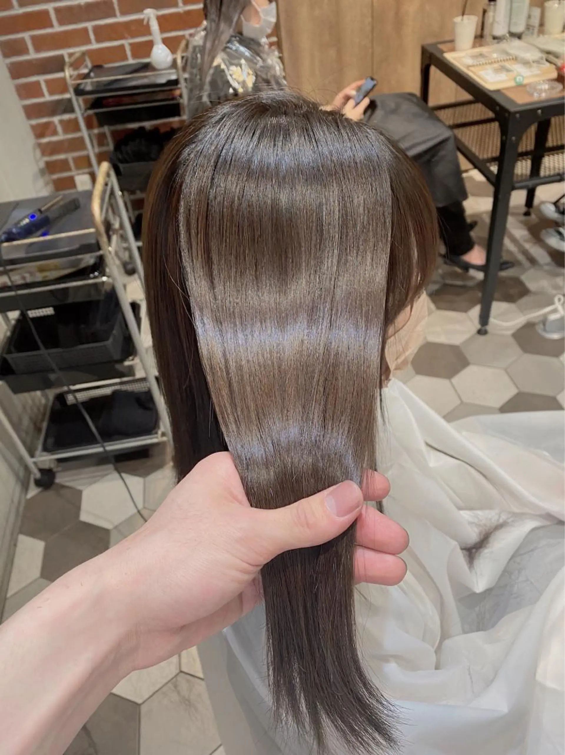 ロング カット ヘアカラー トリートメント 韓国風🫧髪質改善 村上　蒼生のヘアスタイル