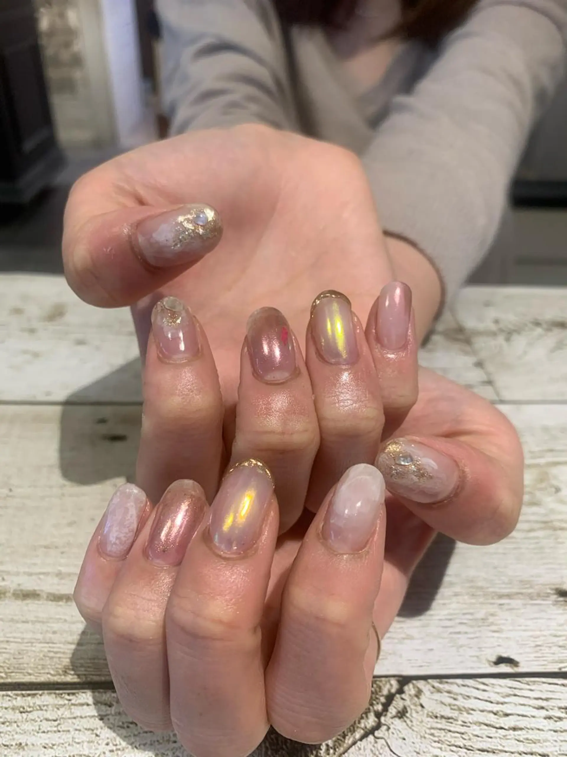 ネイル 持ち込み ニュアンスネイル l my me mine所属・Imyme mine Rioのネイルデザイン