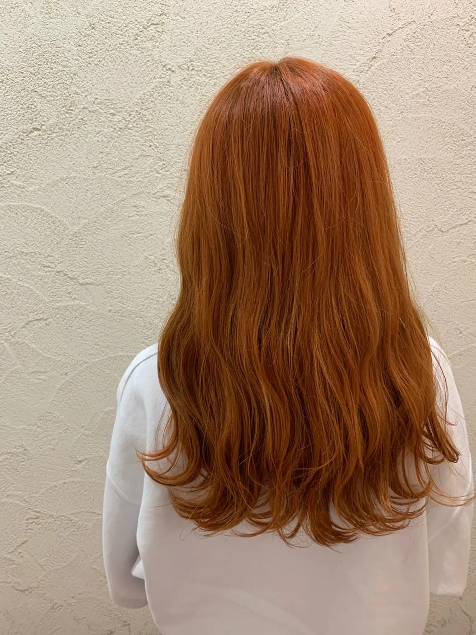 セミロング カラー オレンジ ヘアカラー トリートメント ヘアセット 髪質改善色素改善特化 keiのヘアスタイル