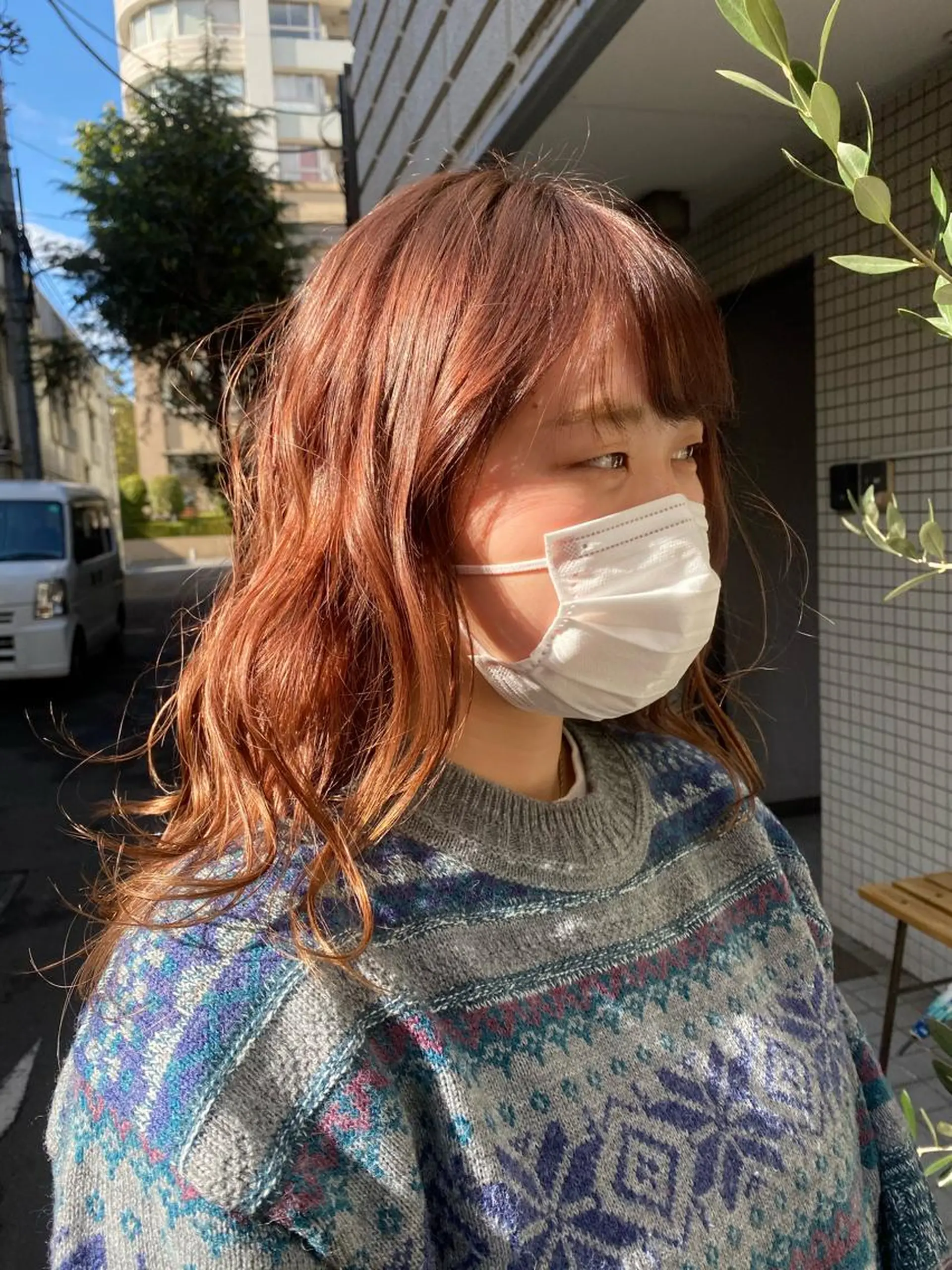 ロング カラー ブリーチ ブリーチなしカラー オレンジ ヘアカラー トリートメント WAWA 高円寺 祥一朗のヘアスタイル