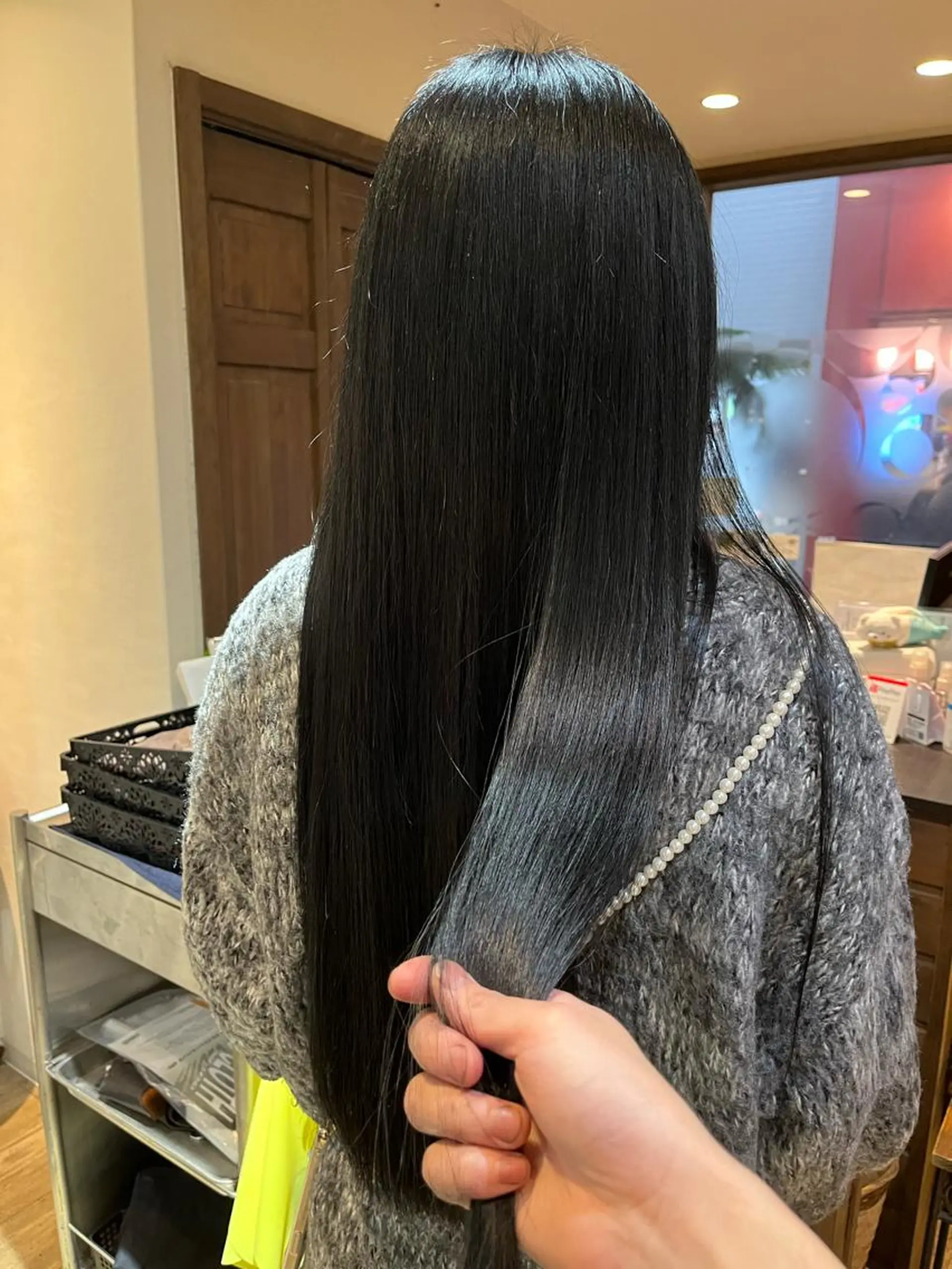 ロング カラー アッシュ アッシュブラック 黒髪 ブリーチ ブリーチなしカラー ヘアカラー VOYAGE所属・中園 康のヘアスタイル