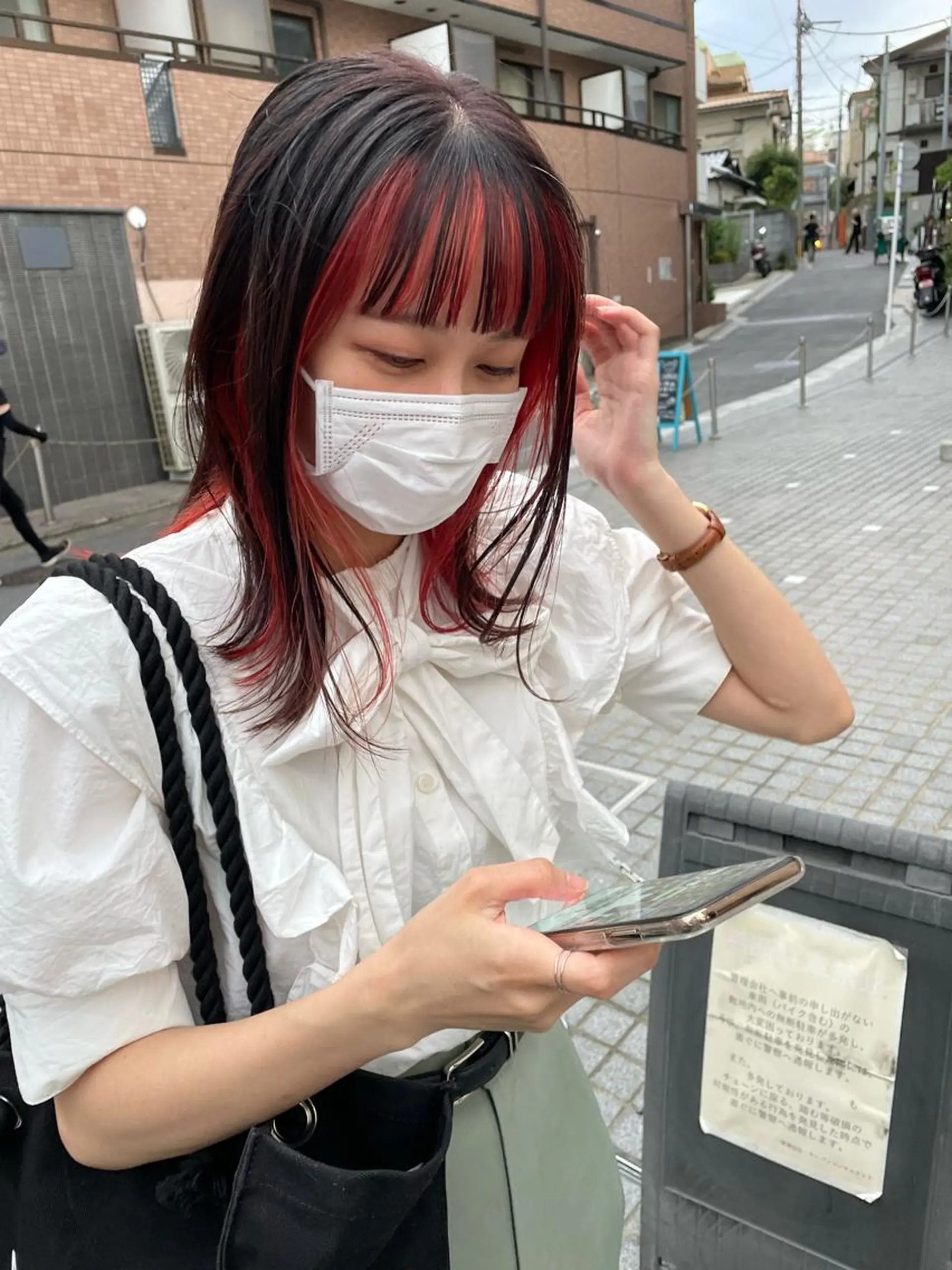 ミディアム カラー ミストバング  フェイスフレーミング カット ヘアカラー トリートメント パーマ/透明感カラー /ボブ/吉田一生のヘアスタイル