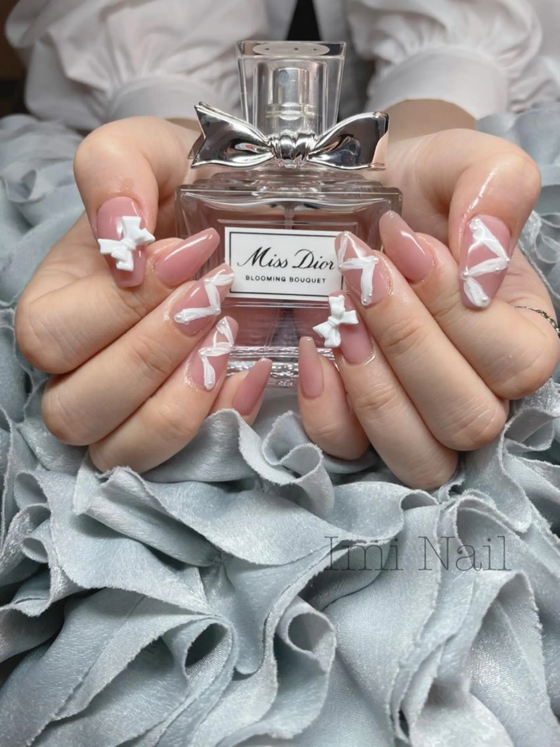 ネイル 持ち込み リボン ワンホンネイル Imi Nail所属・Imi Nail 🫧🎀hirokaのネイルデザイン