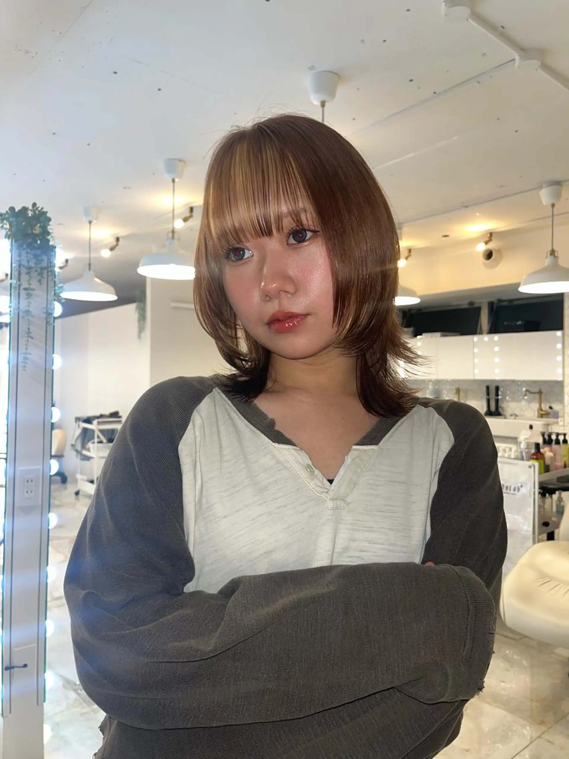 ミディアム カラー ヘアカラー @kyoniyy KYONIのヘアスタイル