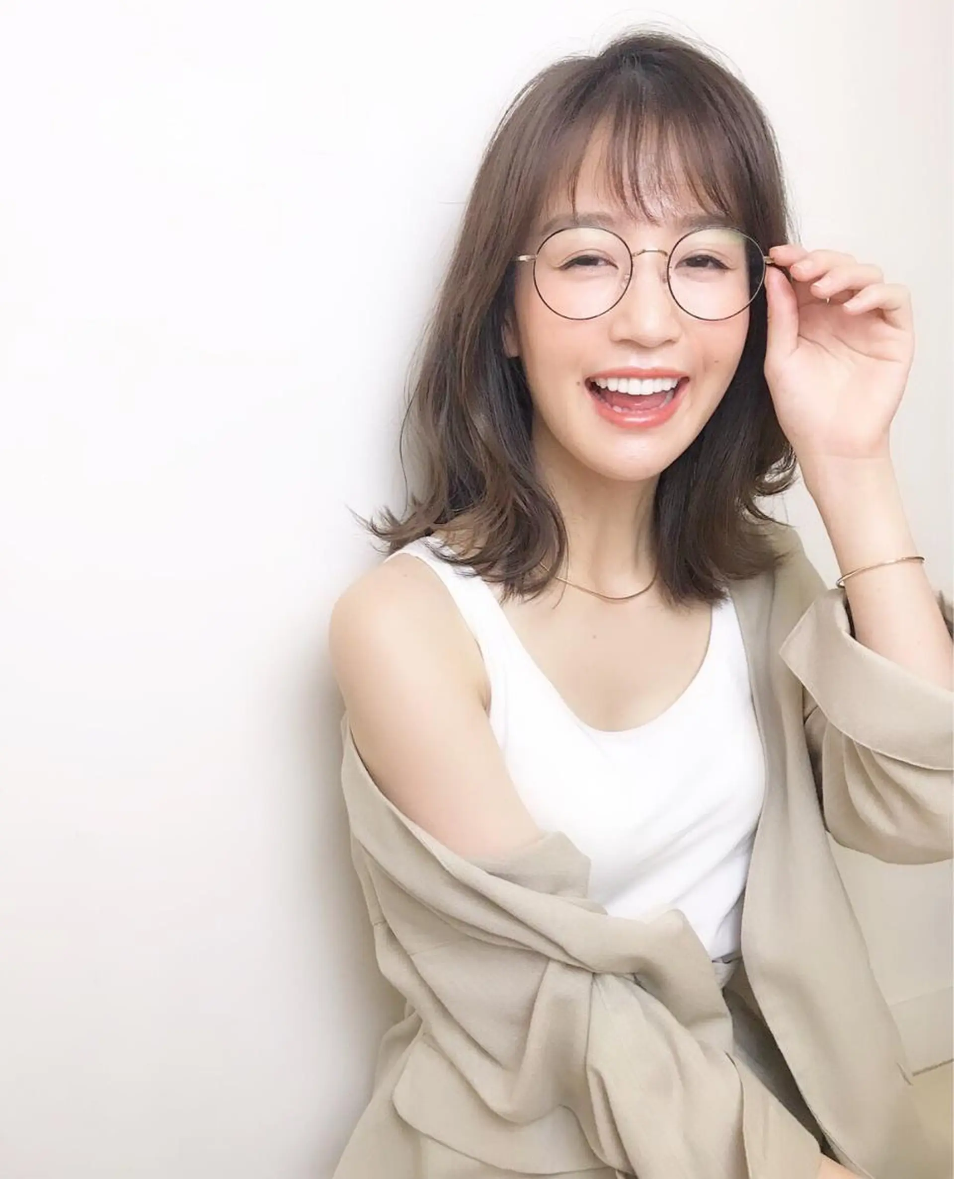 セミロング 岡山 亮介のヘアスタイル