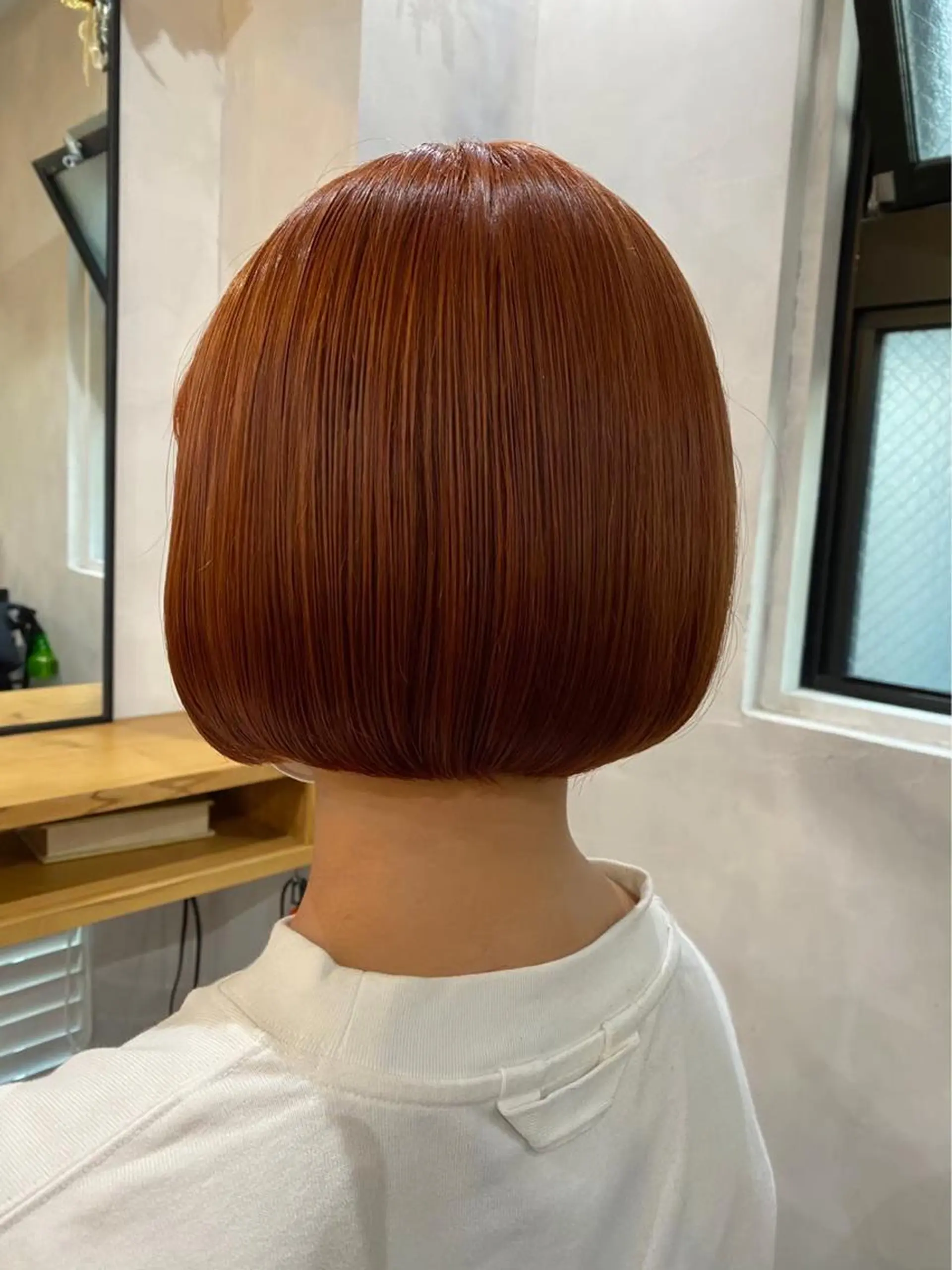 ショート カラー オレンジ ボブ カット ヘアカラー トリートメント 似合わせスタイル 足立のヘアスタイル